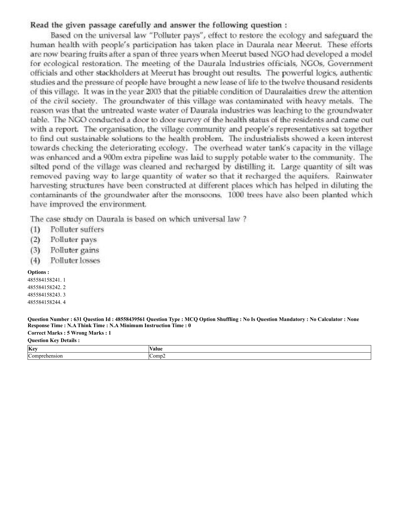 CUET 2023 English Hindi Shift 3 Question Papers - 02 Jul 2023 - Page 603