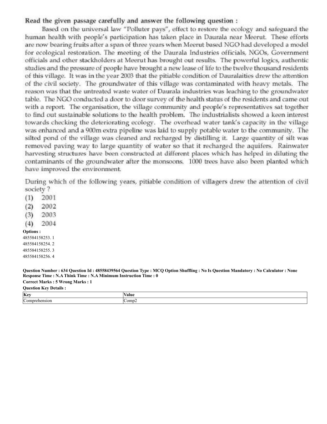 CUET 2023 English Hindi Shift 3 Question Papers - 02 Jul 2023 - Page 609