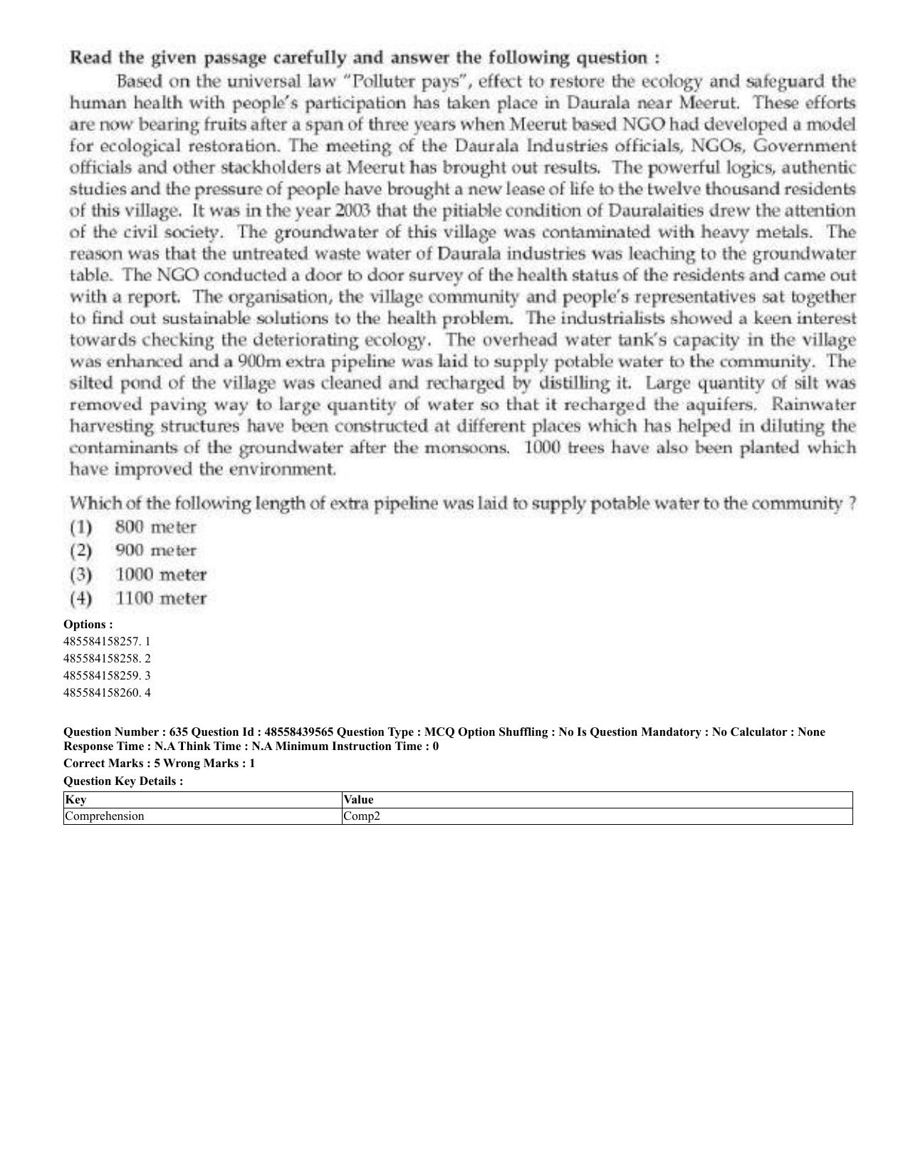 CUET 2023 English Hindi Shift 3 Question Papers - 02 Jul 2023 - Page 611