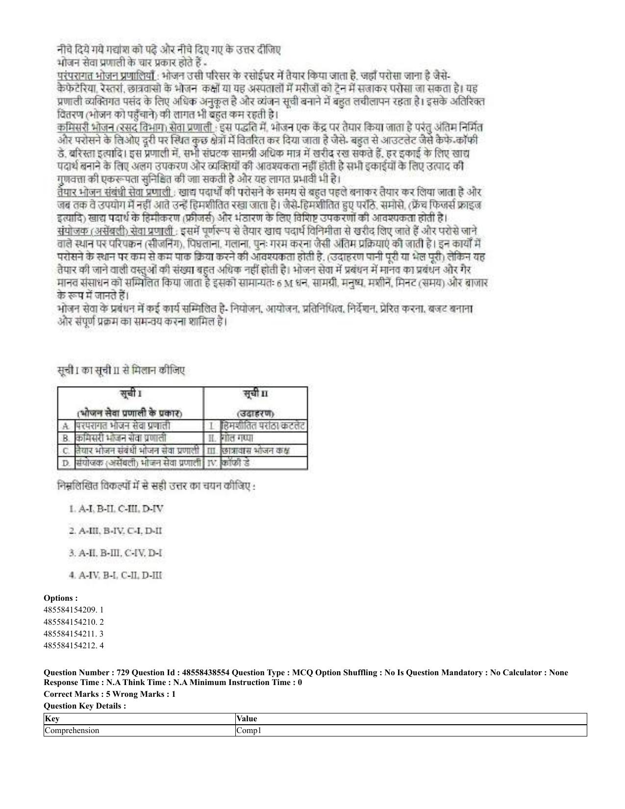 CUET 2023 English Hindi Shift 3 Question Papers - 02 Jul 2023 - Page 696