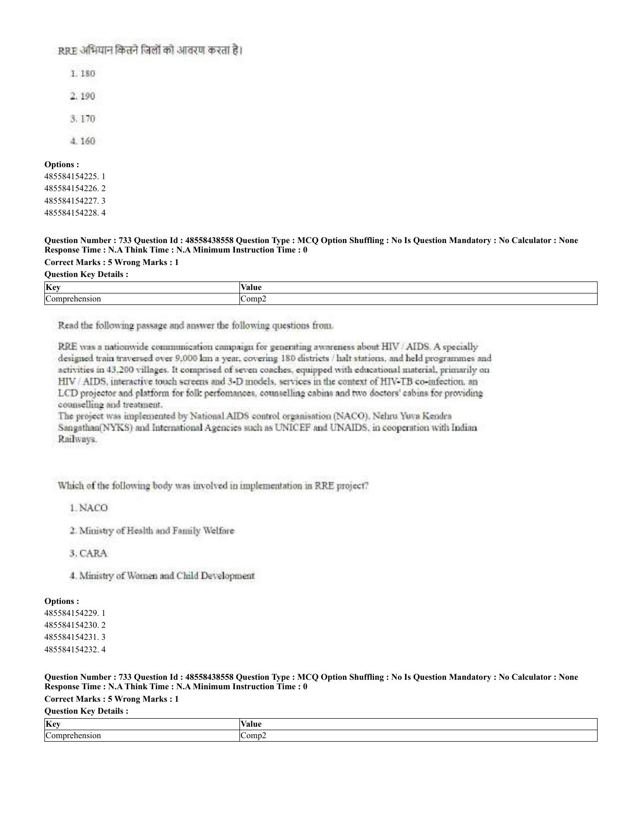 CUET 2023 English Hindi Shift 3 Question Papers - 02 Jul 2023 - Page 703