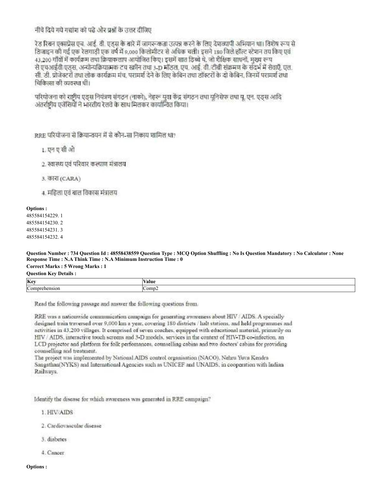 CUET 2023 English Hindi Shift 3 Question Papers - 02 Jul 2023 - Page 704