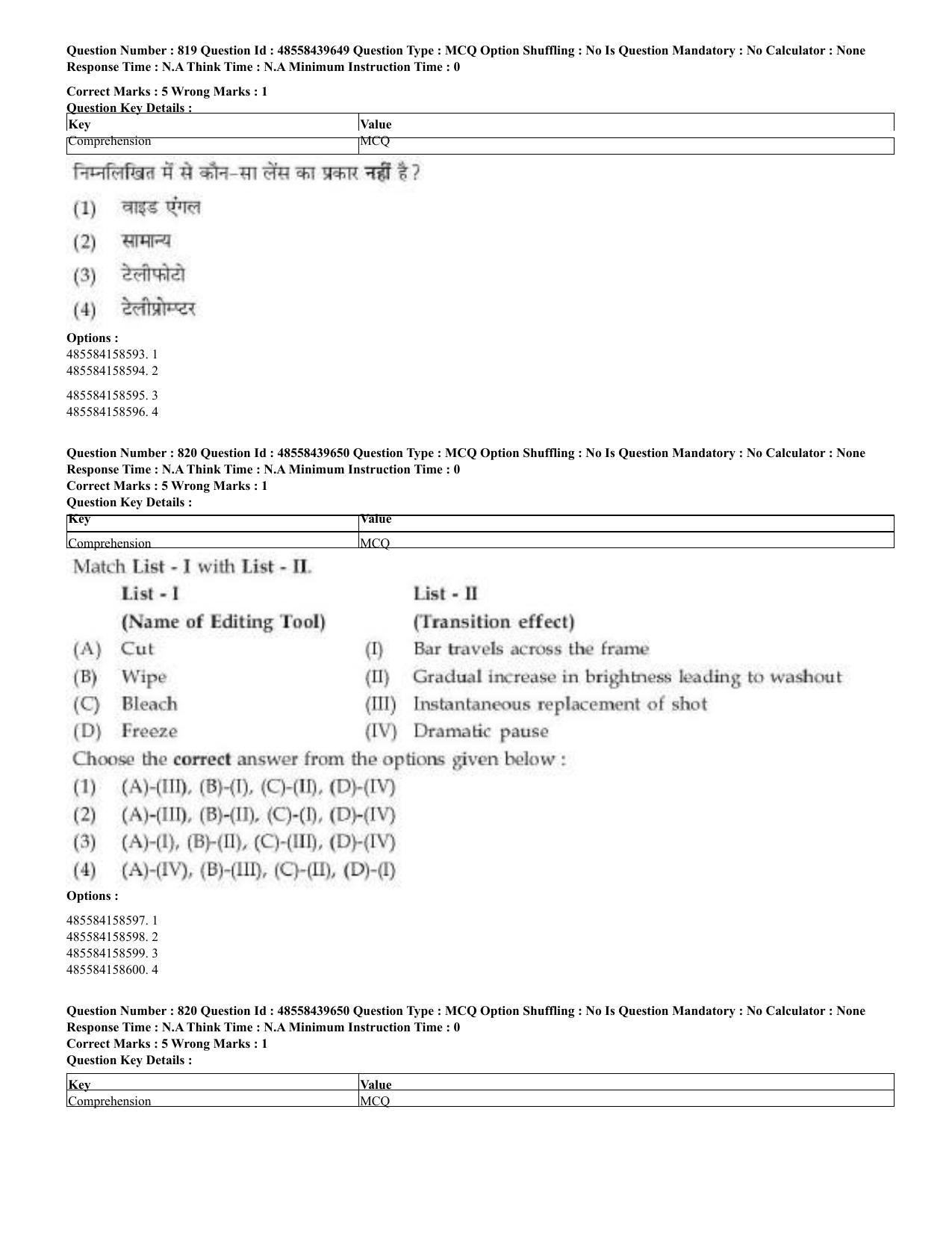 CUET 2023 English Hindi Shift 3 Question Papers - 02 Jul 2023 - Page 780
