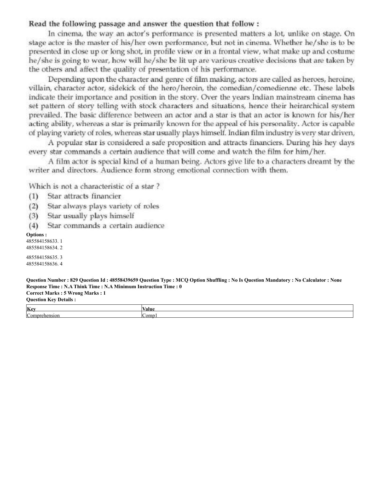 CUET 2023 English Hindi Shift 3 Question Papers - 02 Jul 2023 - Page 792