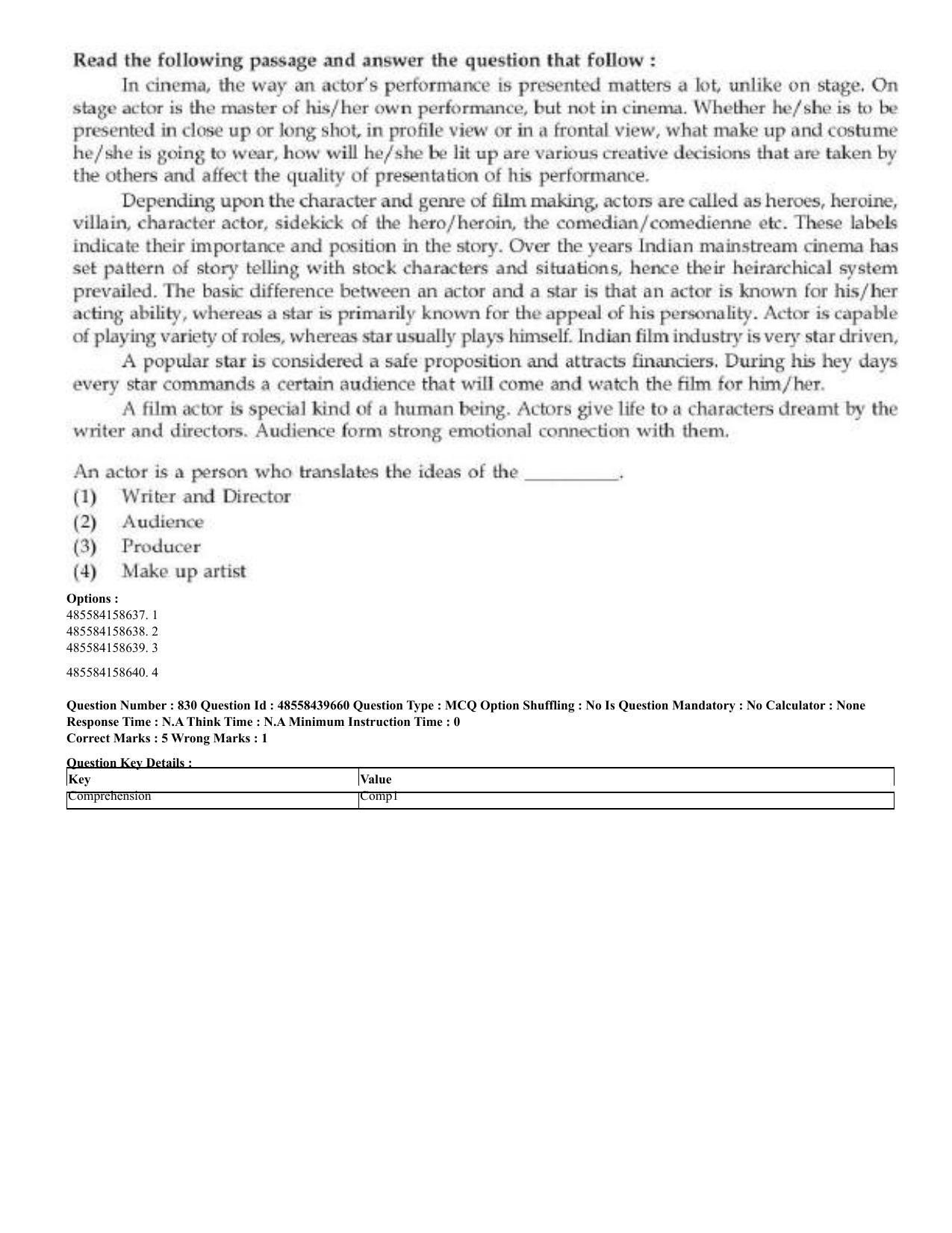 CUET 2023 English Hindi Shift 3 Question Papers - 02 Jul 2023 - Page 794