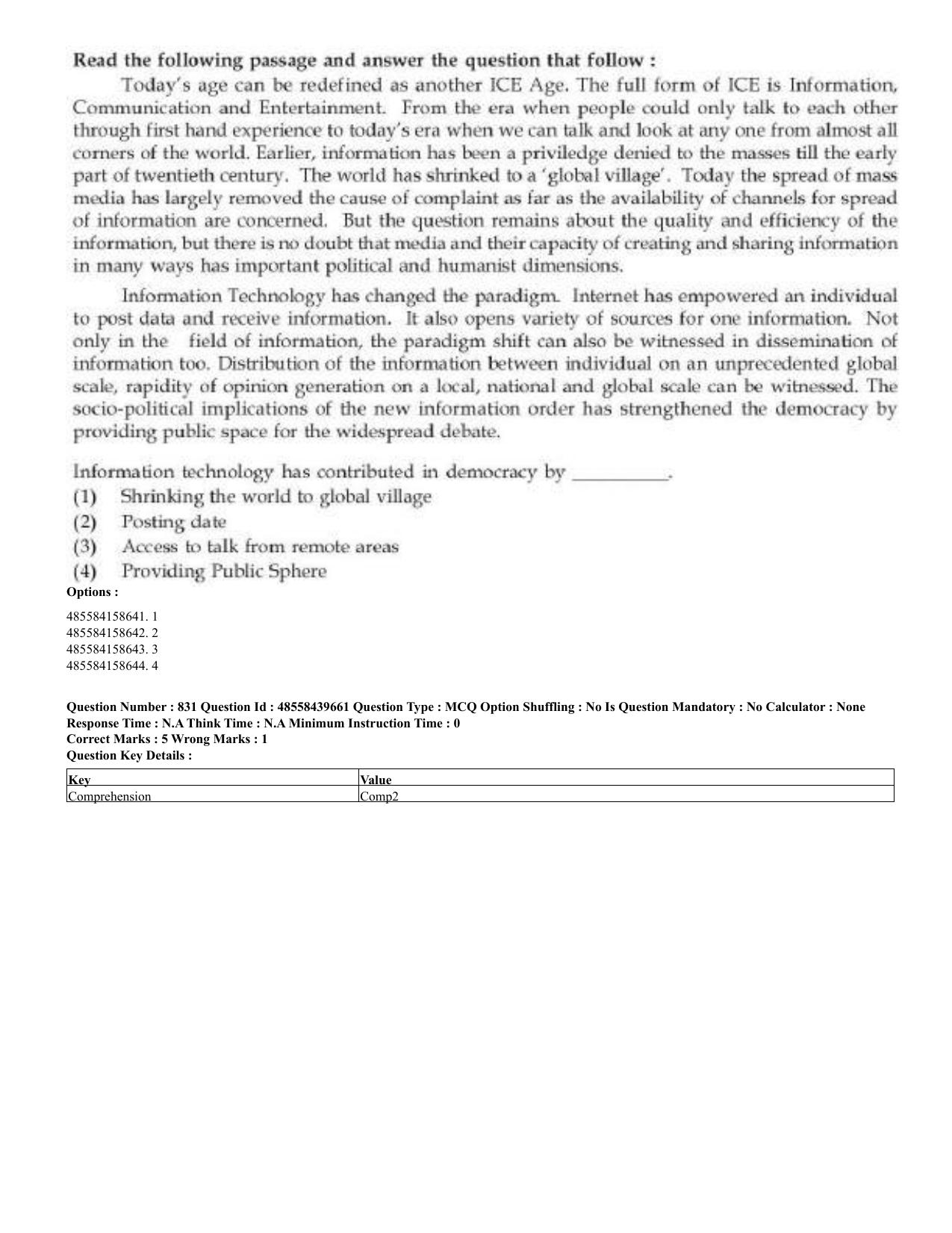 CUET 2023 English Hindi Shift 3 Question Papers - 02 Jul 2023 - Page 796