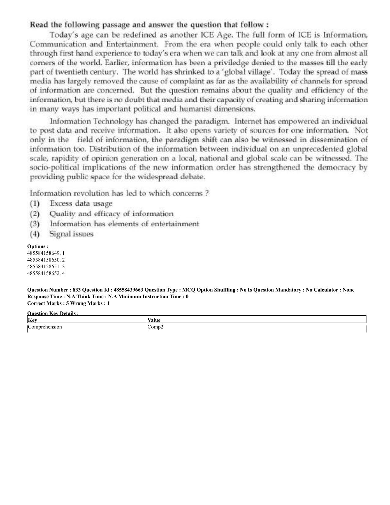 CUET 2023 English Hindi Shift 3 Question Papers - 02 Jul 2023 - Page 800