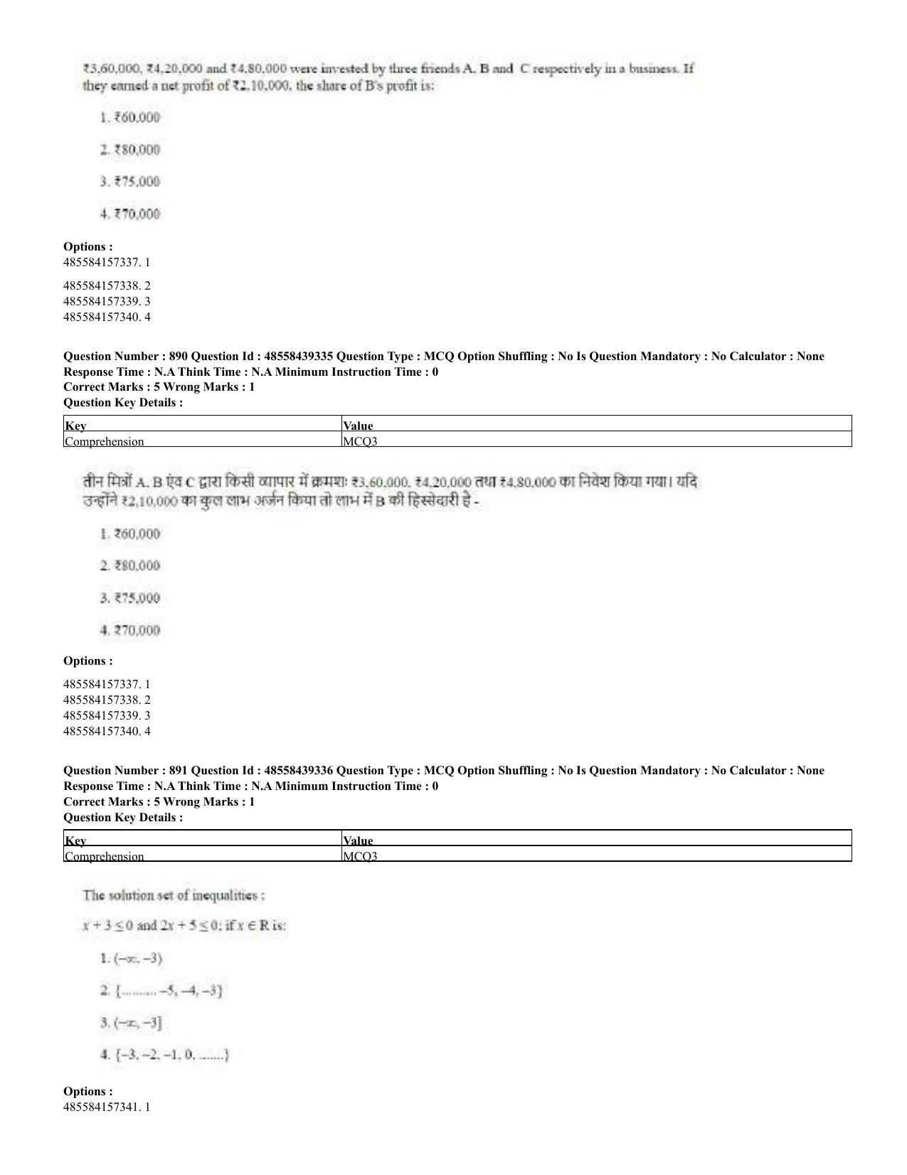 CUET 2023 English Hindi Shift 3 Question Papers - 02 Jul 2023 - Page 855