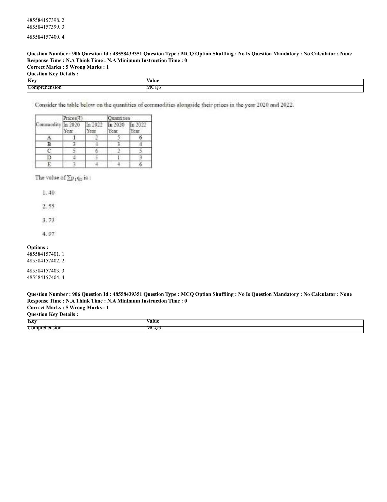 CUET 2023 English Hindi Shift 3 Question Papers - 02 Jul 2023 - Page 870