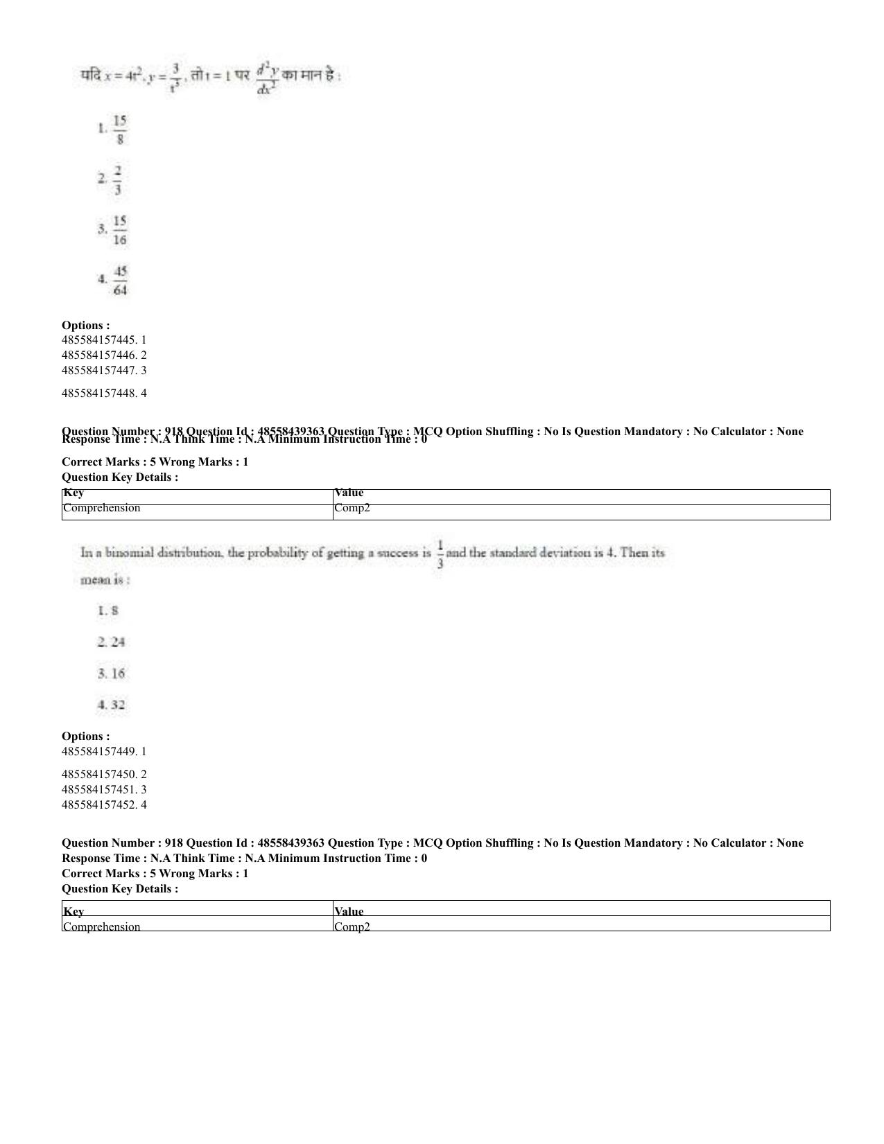 CUET 2023 English Hindi Shift 3 Question Papers - 02 Jul 2023 - Page 882
