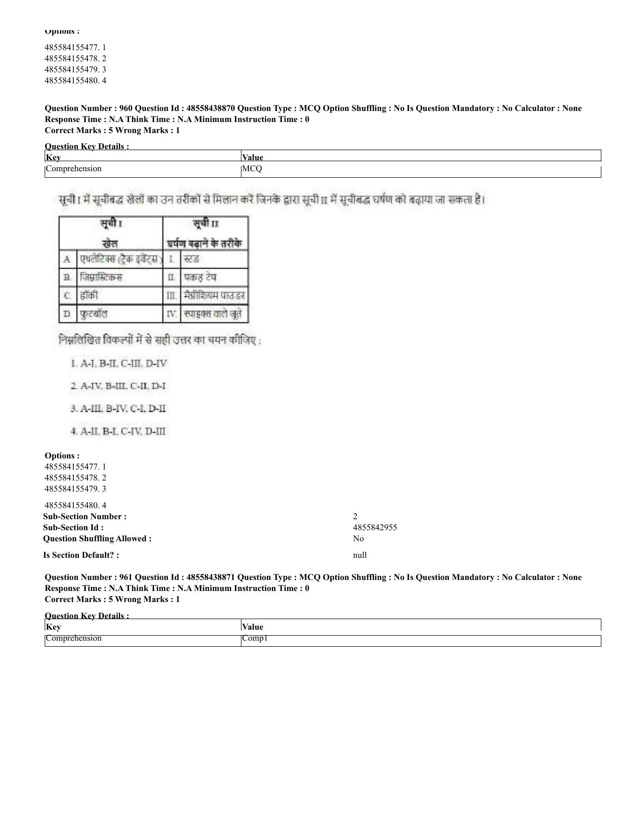 CUET 2023 English Hindi Shift 3 Question Papers - 02 Jul 2023 - Page 921