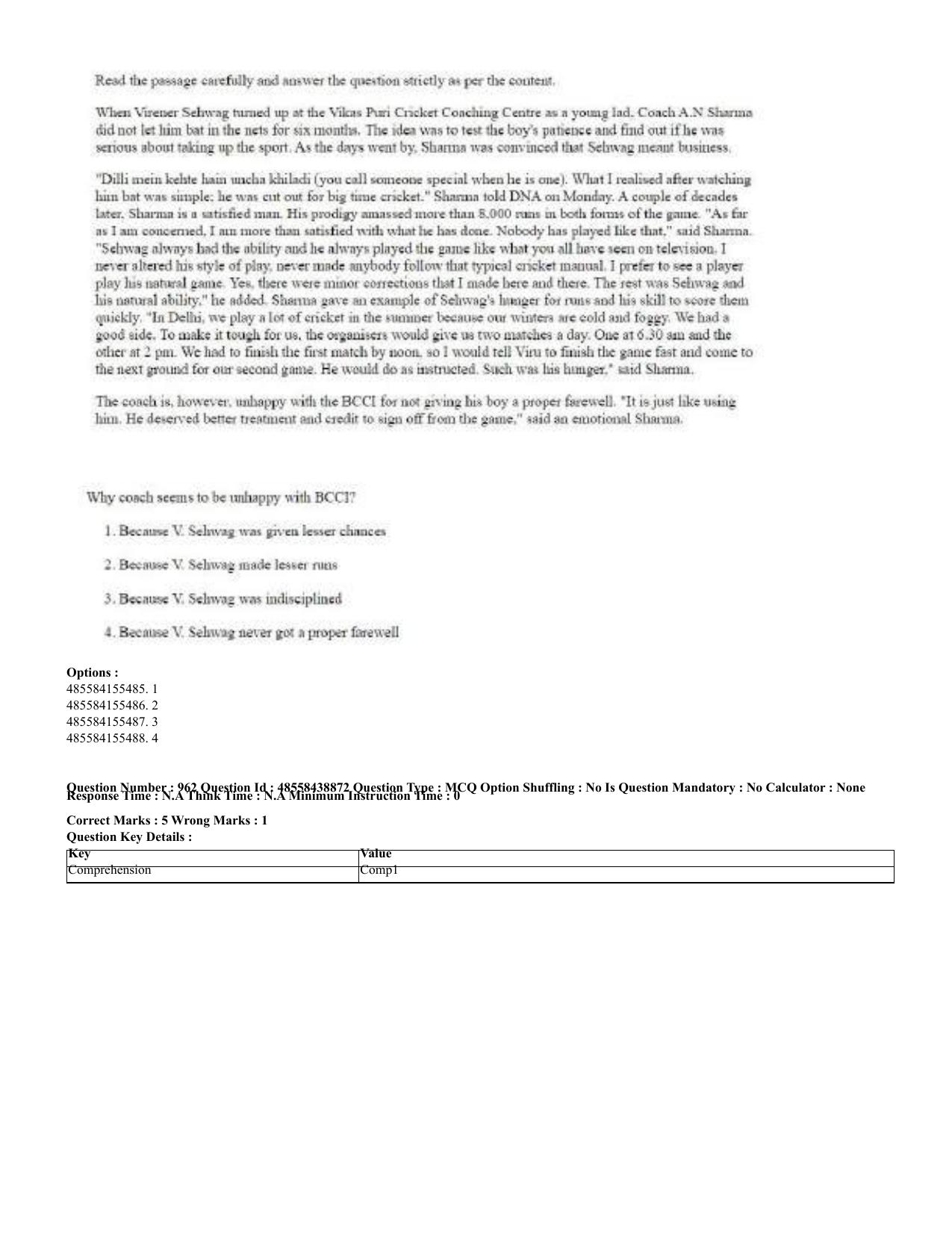 CUET 2023 English Hindi Shift 3 Question Papers - 02 Jul 2023 - Page 924