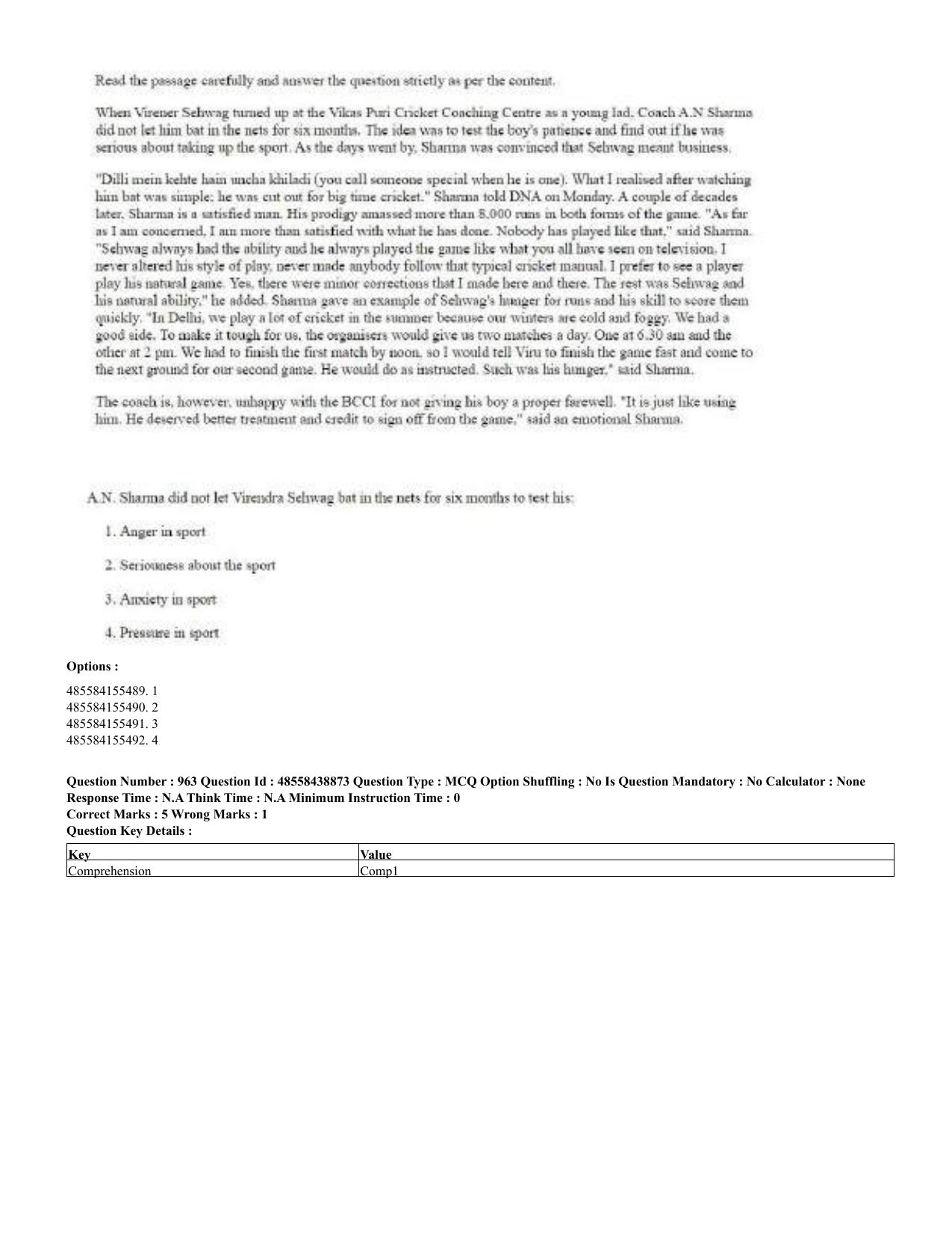 CUET 2023 English Hindi Shift 3 Question Papers - 02 Jul 2023 - Page 926