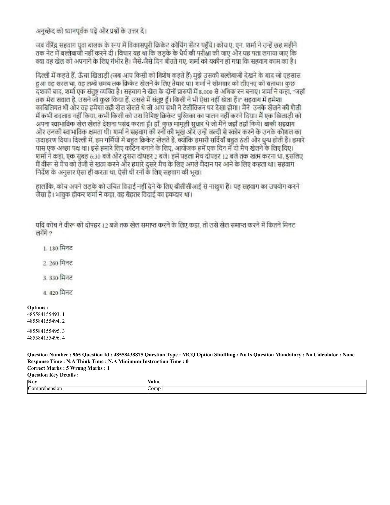 CUET 2023 English Hindi Shift 3 Question Papers - 02 Jul 2023 - Page 929
