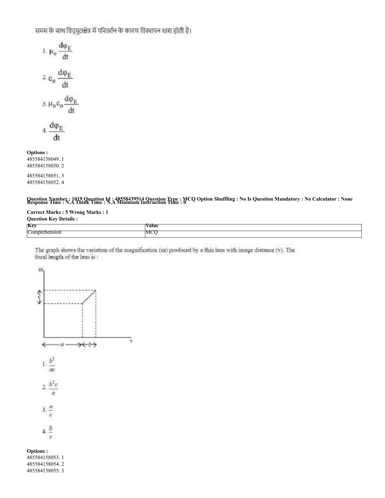 CUET 2023 English Hindi Shift 3 Question Papers - 02 Jul 2023 - Page 990