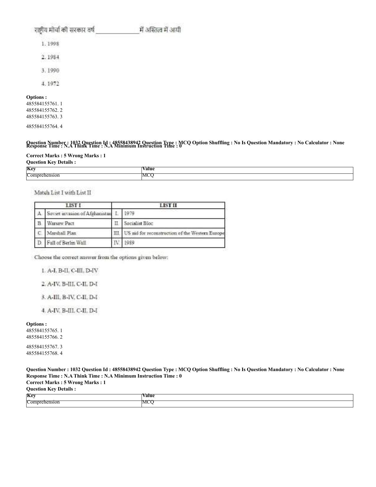CUET 2023 English Hindi Shift 3 Question Papers - 02 Jul 2023 - Page 1003