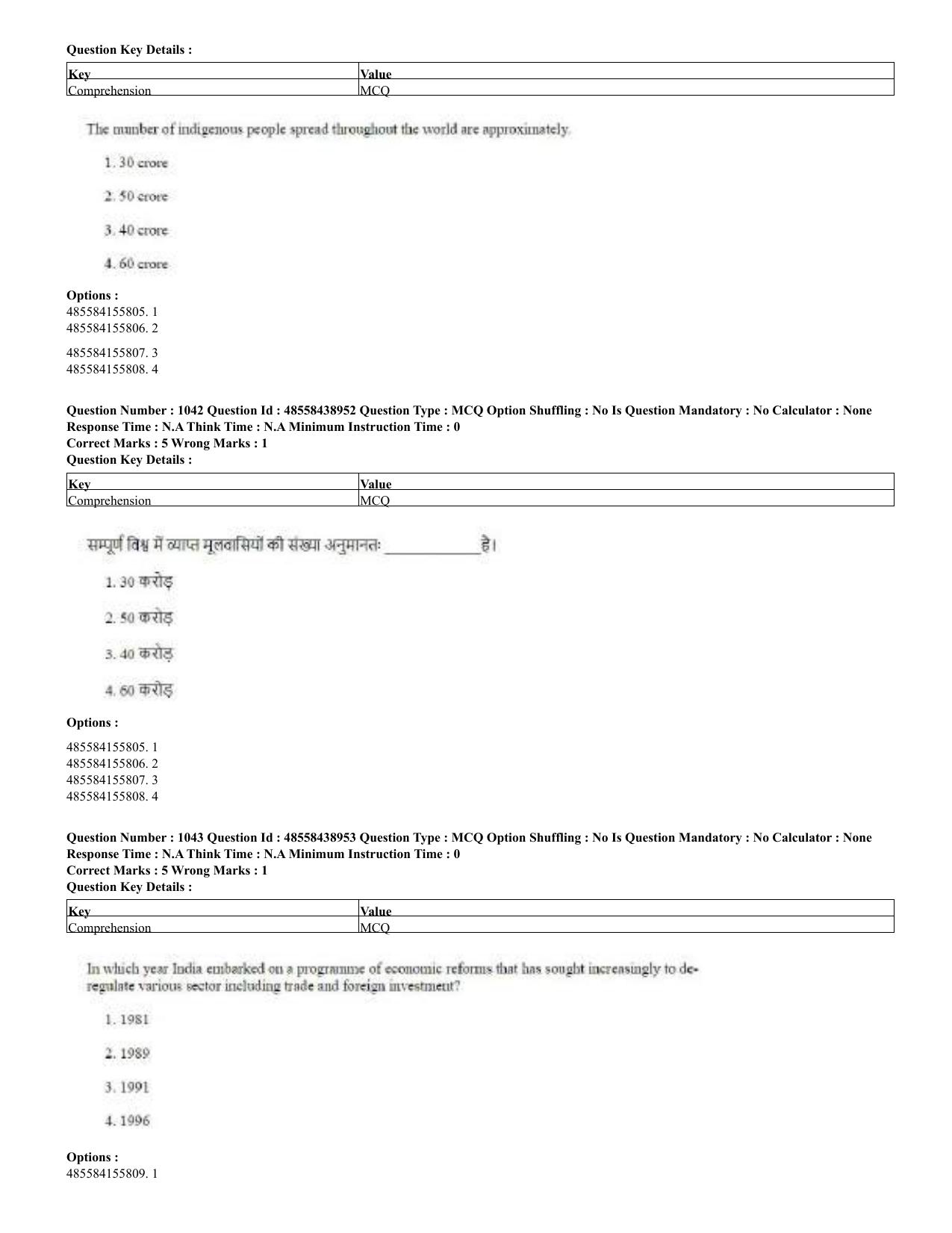 CUET 2023 English Hindi Shift 3 Question Papers - 02 Jul 2023 - Page 1013