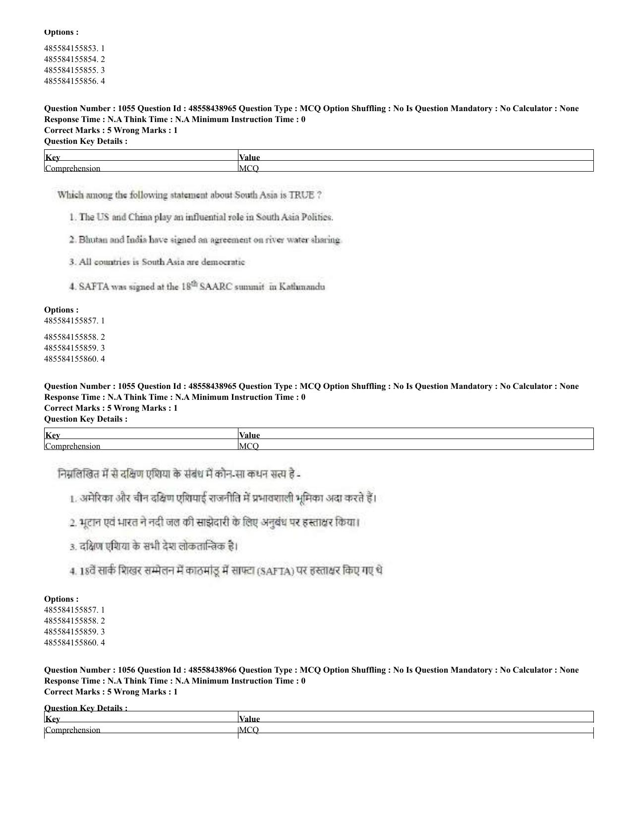 CUET 2023 English Hindi Shift 3 Question Papers - 02 Jul 2023 - Page 1024