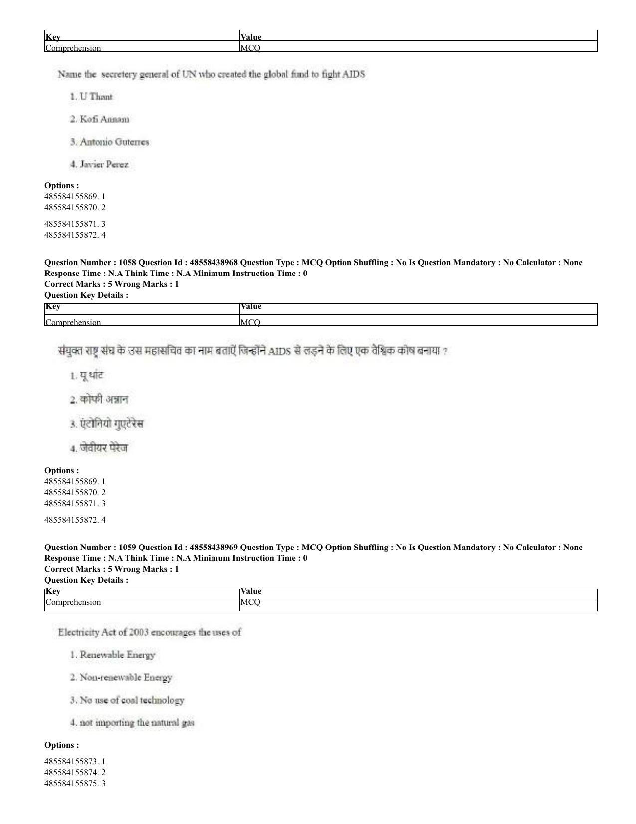 CUET 2023 English Hindi Shift 3 Question Papers - 02 Jul 2023 - Page 1027