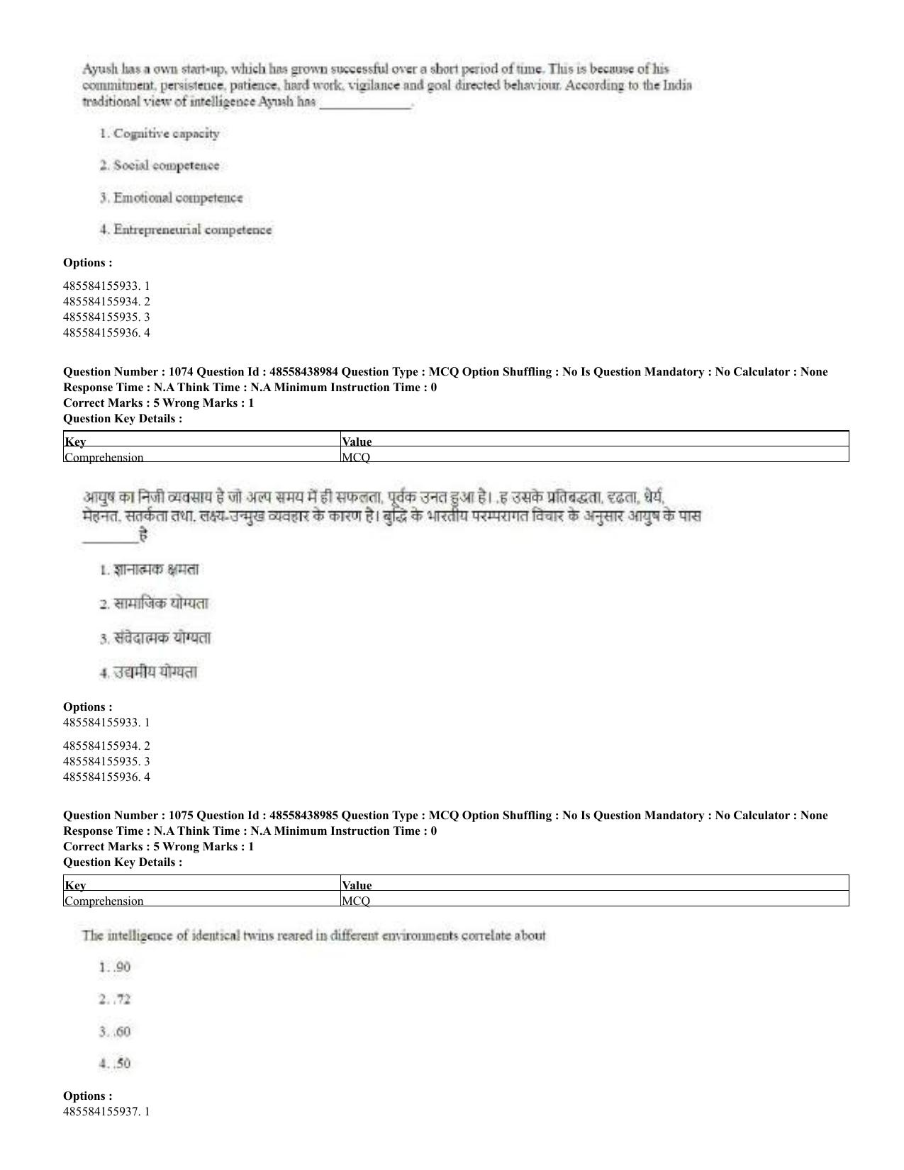 CUET 2023 English Hindi Shift 3 Question Papers - 02 Jul 2023 - Page 1045