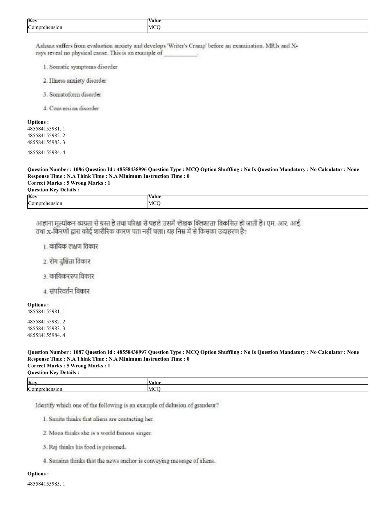 CUET 2023 English Hindi Shift 3 Question Papers - 02 Jul 2023 - Page 1056