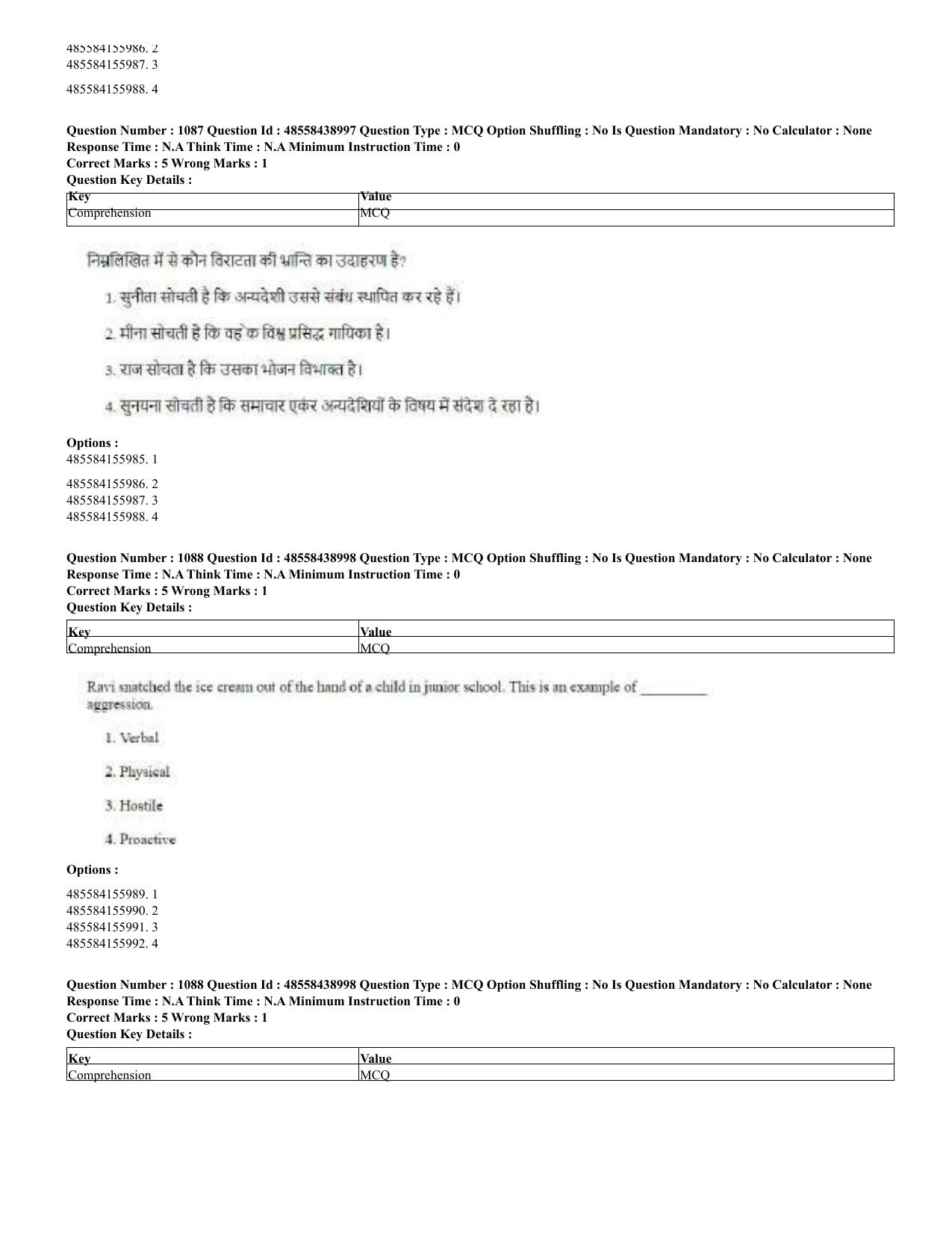 CUET 2023 English Hindi Shift 3 Question Papers - 02 Jul 2023 - Page 1057