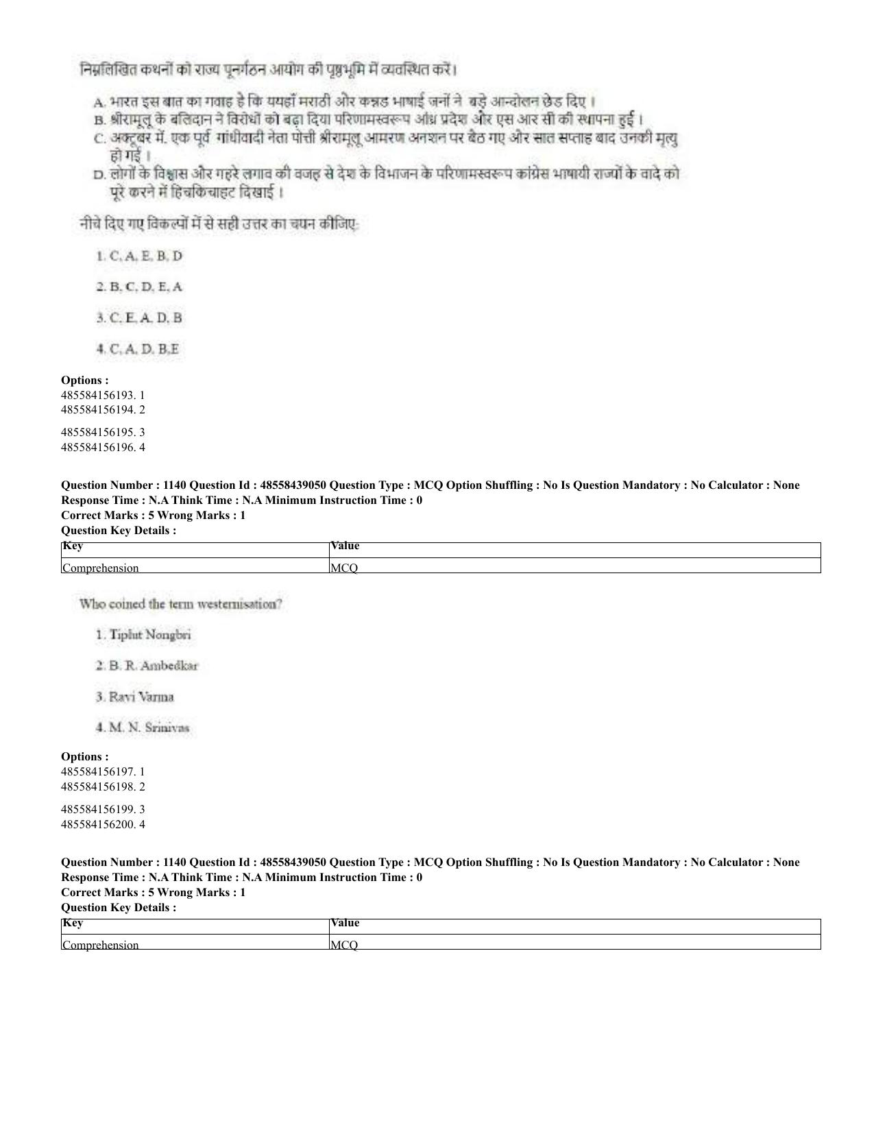 CUET 2023 English Hindi Shift 3 Question Papers - 02 Jul 2023 - Page 1108