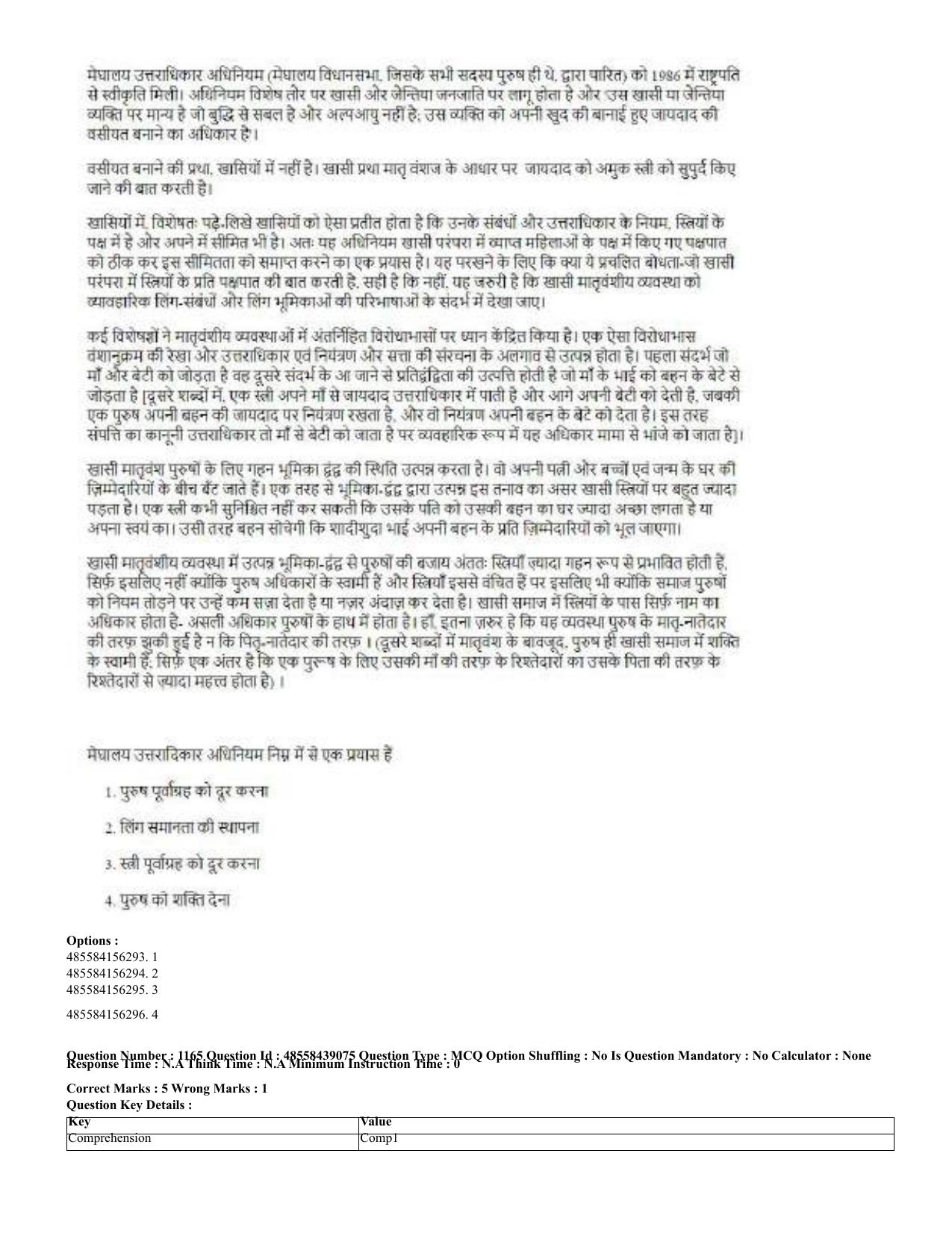 CUET 2023 English Hindi Shift 3 Question Papers - 02 Jul 2023 - Page 1135