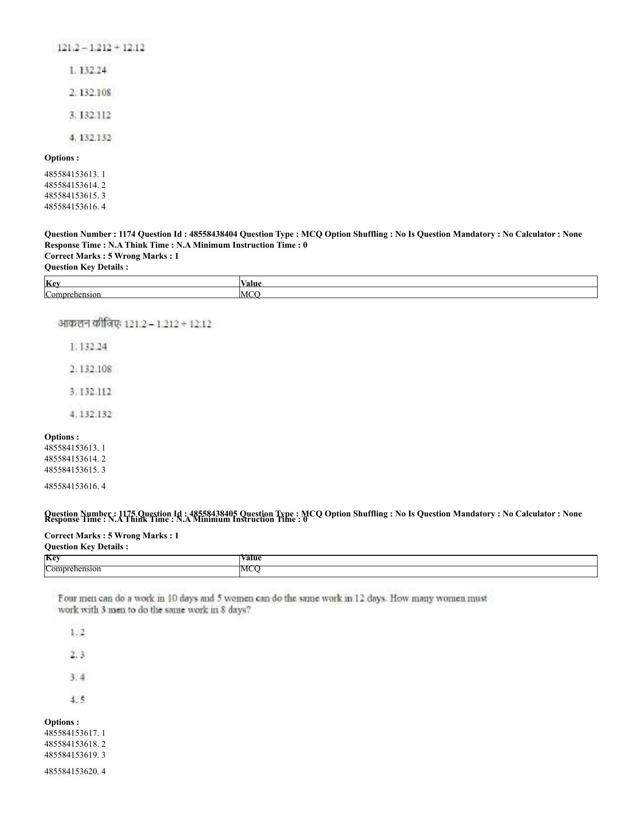 CUET 2023 English Hindi Shift 3 Question Papers - 02 Jul 2023 - Page 1147
