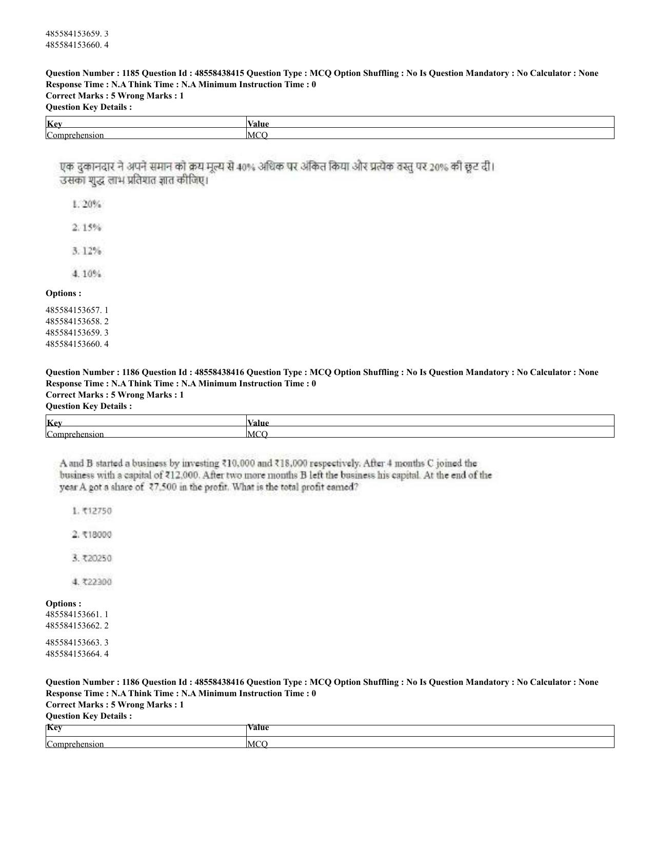 CUET 2023 English Hindi Shift 3 Question Papers - 02 Jul 2023 - Page 1156