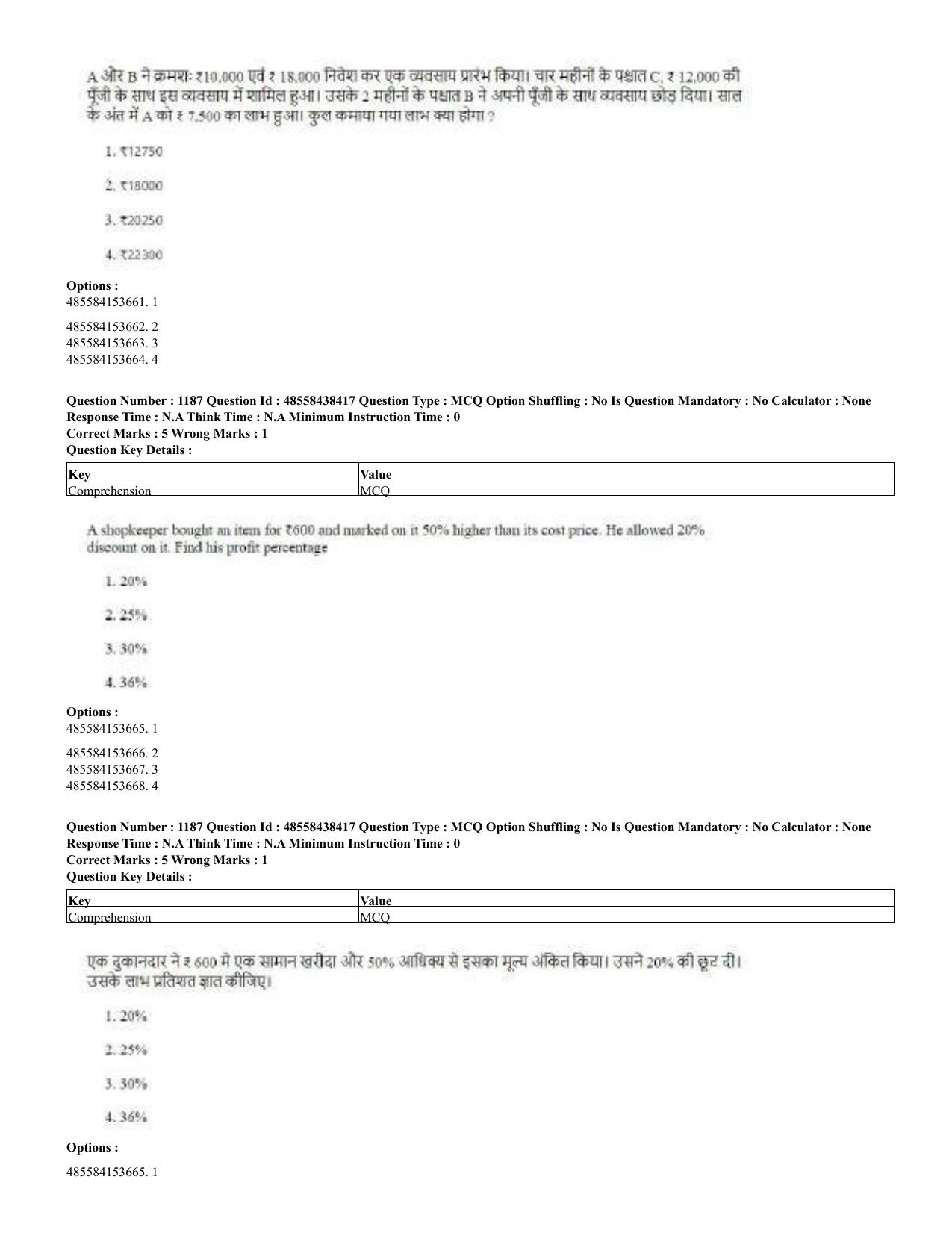 CUET 2023 English Hindi Shift 3 Question Papers - 02 Jul 2023 - Page 1157