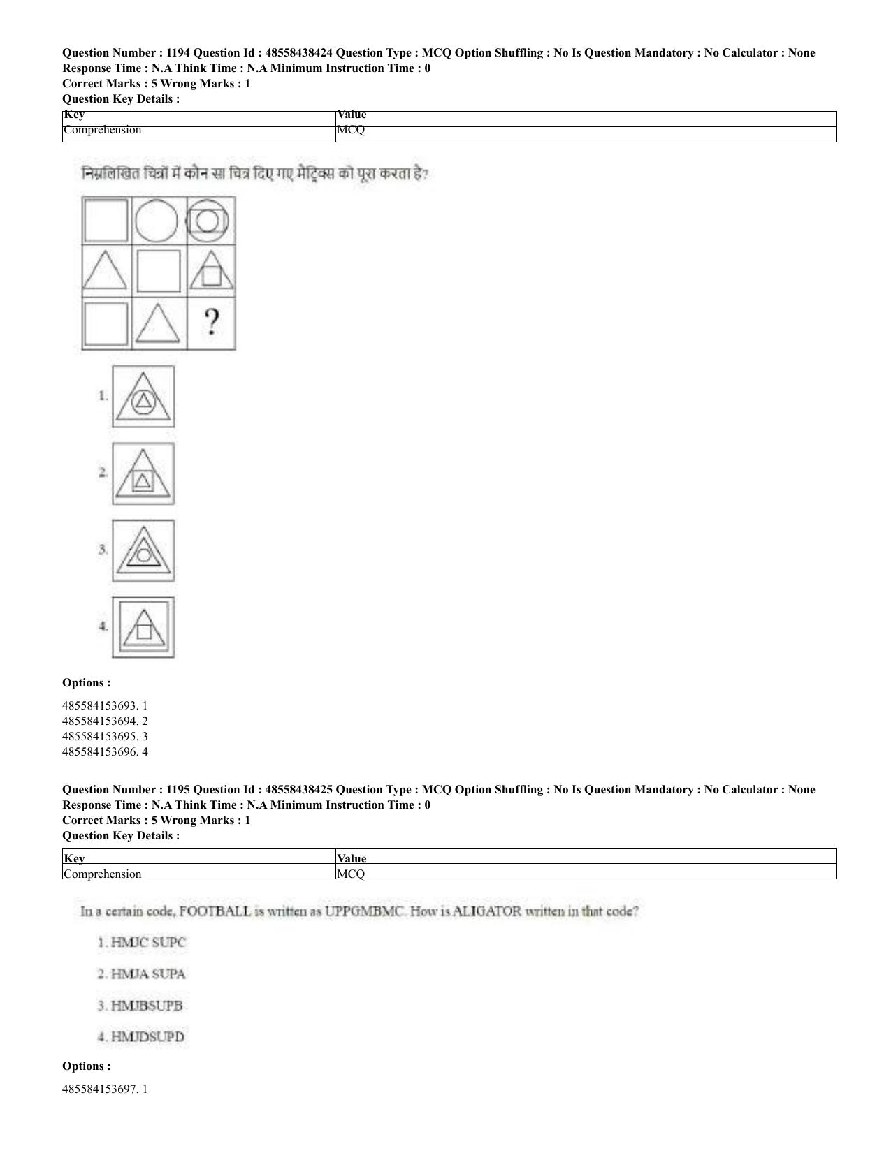 CUET 2023 English Hindi Shift 3 Question Papers - 02 Jul 2023 - Page 1164