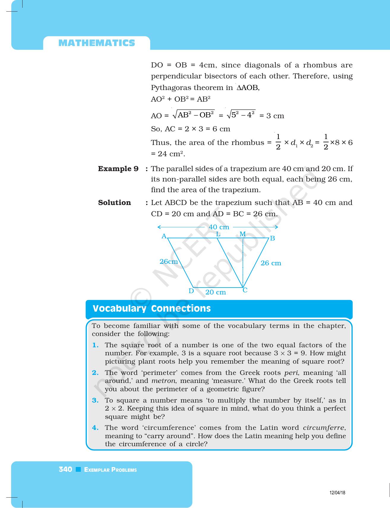 NCERT Exemplar Book for Class 8 Maths: Chapter 11- Mensuration - Page 4