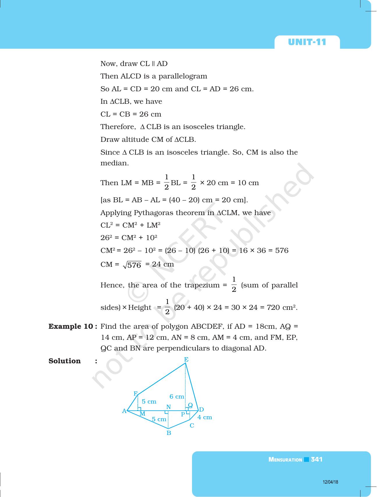 NCERT Exemplar Book for Class 8 Maths: Chapter 11- Mensuration - Page 5