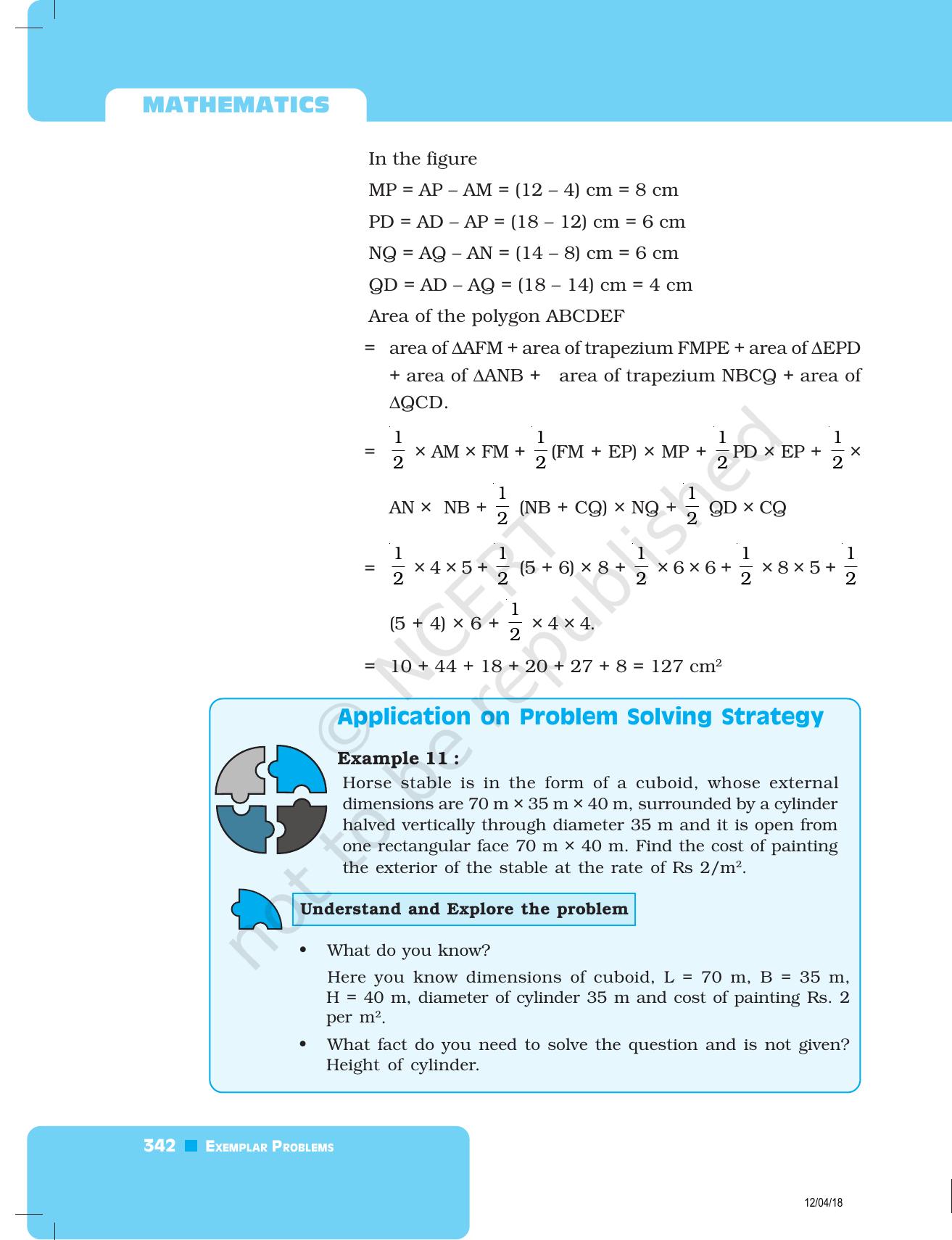 NCERT Exemplar Book for Class 8 Maths: Chapter 11- Mensuration - Page 6