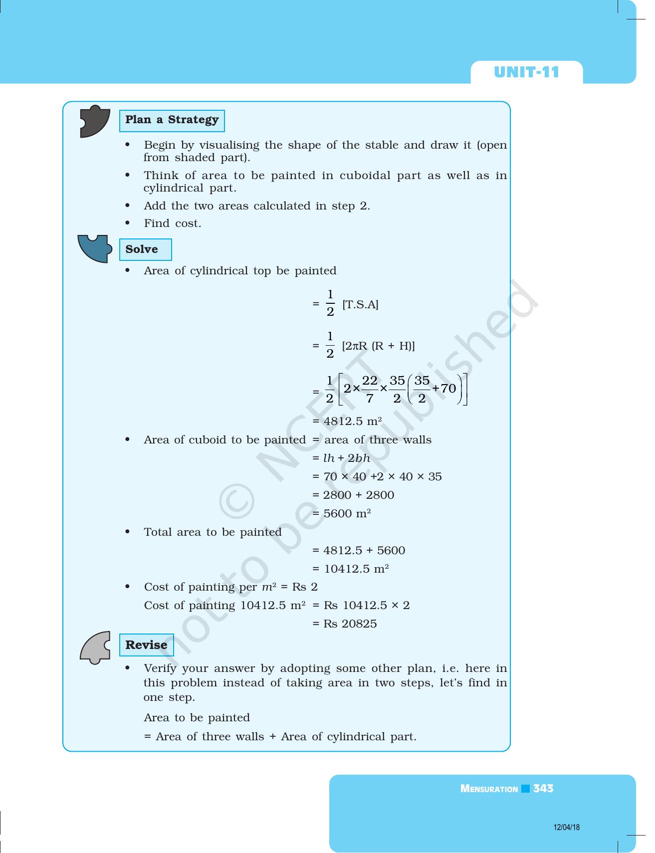 NCERT Exemplar Book for Class 8 Maths: Chapter 11- Mensuration - Page 7