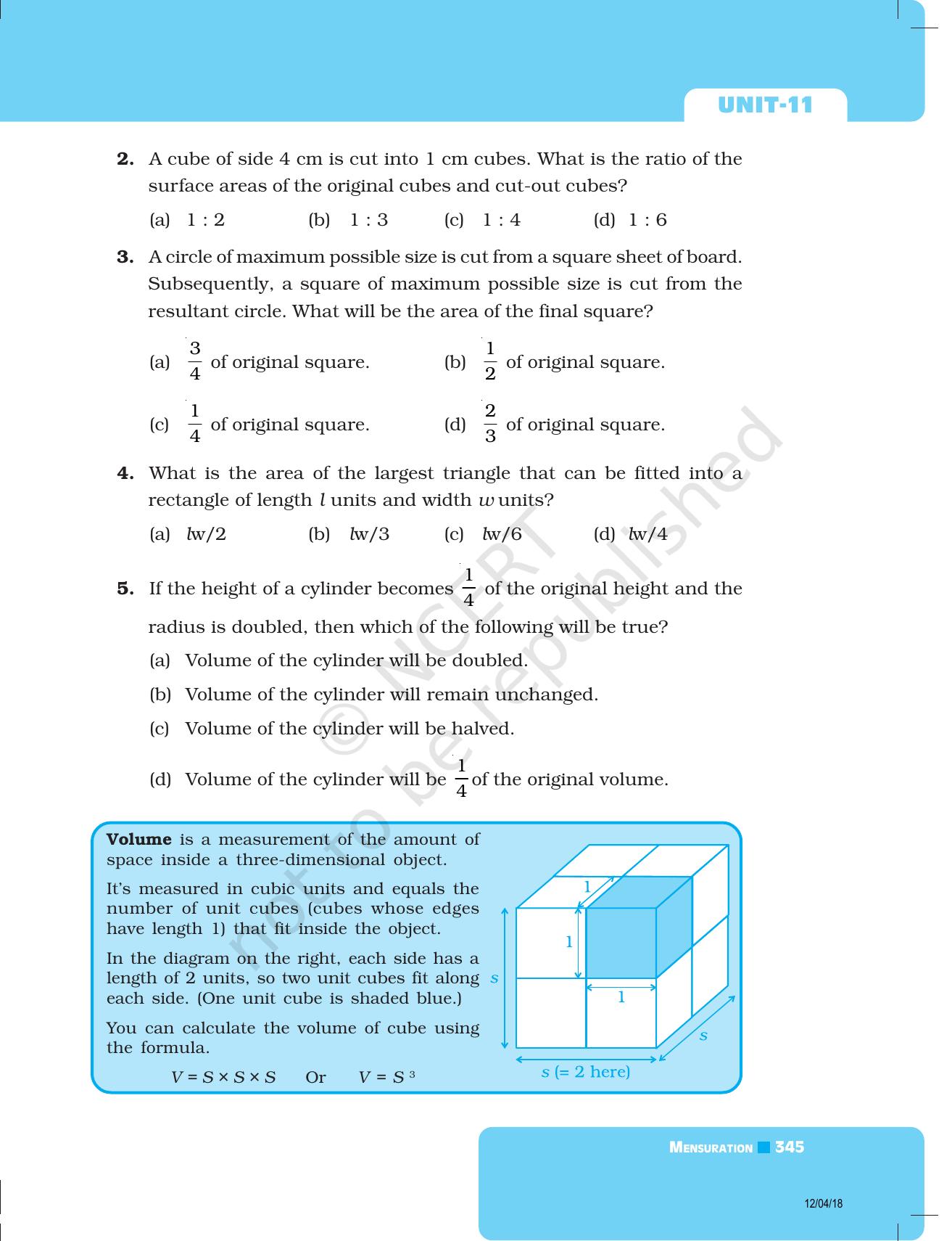 NCERT Exemplar Book for Class 8 Maths: Chapter 11- Mensuration - Page 9