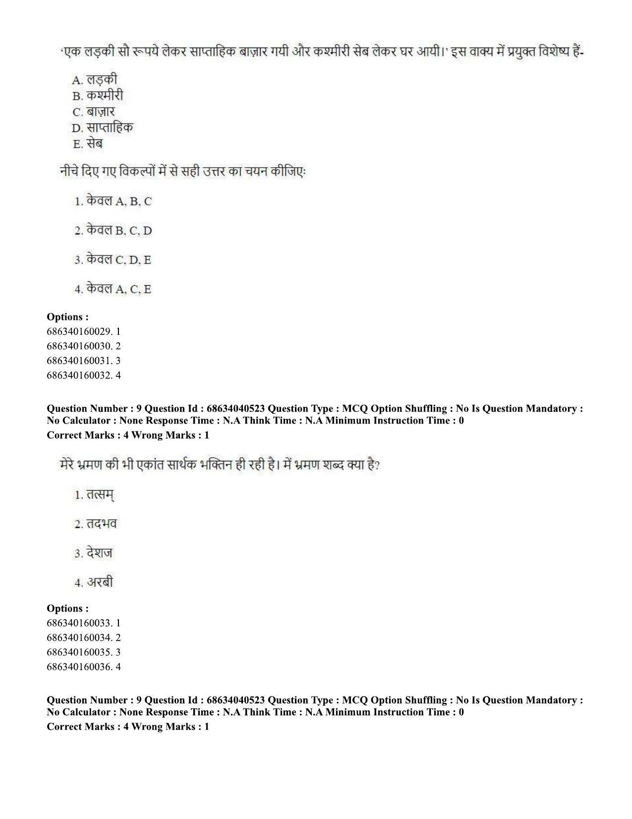 CUET PG 2023: HUQP15 – Painting (Hin) - Shift 3 (25-06-2023) Question Paper - Page 9