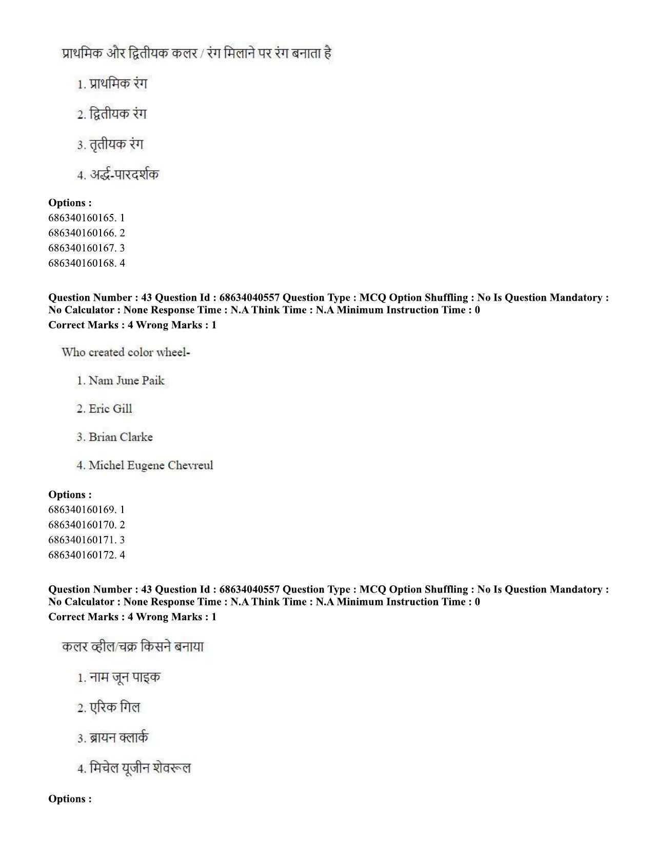 CUET PG 2023: HUQP15 – Painting (Hin) - Shift 3 (25-06-2023) Question Paper - Page 39