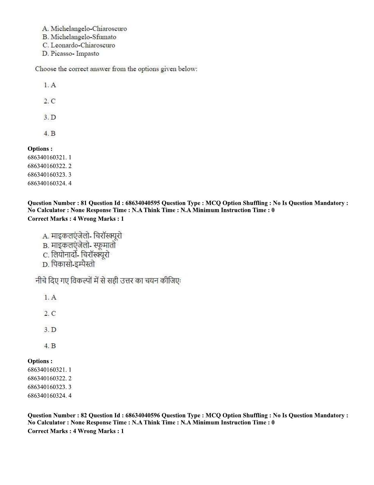 CUET PG 2023: HUQP15 – Painting (Hin) - Shift 3 (25-06-2023) Question Paper - Page 76