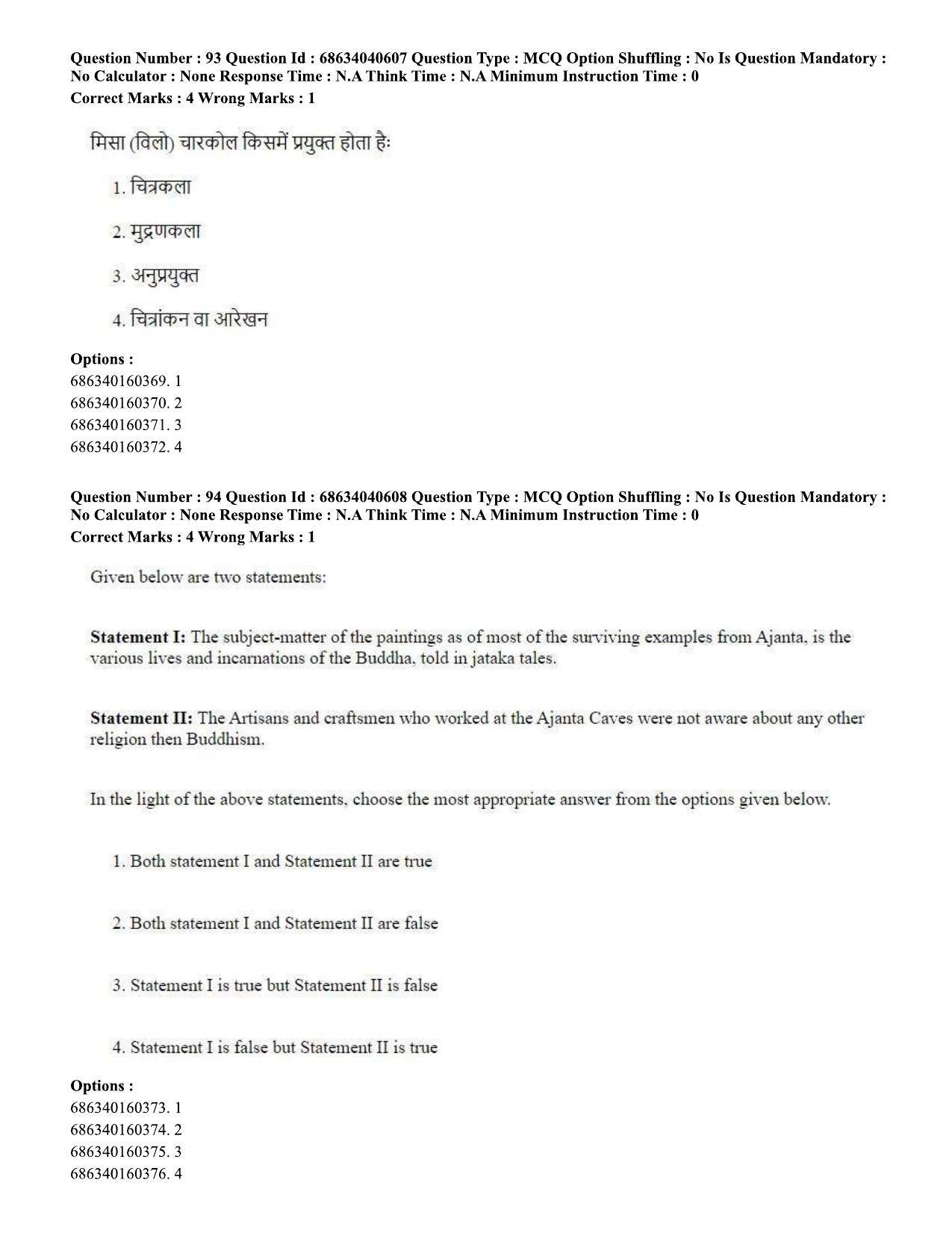 CUET PG 2023: HUQP15 – Painting (Hin) - Shift 3 (25-06-2023) Question Paper - Page 90