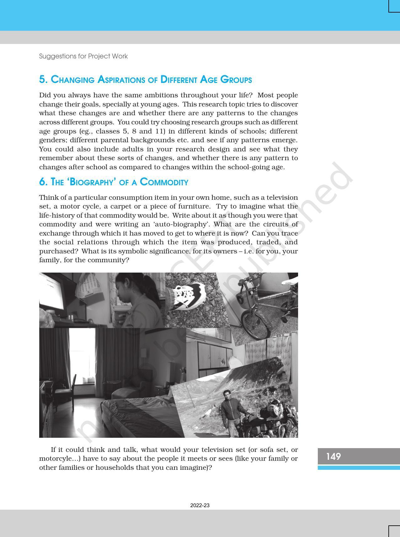 NCERT Book for Class 12 Sociology (Indian Society) Chapter 7 Suggestions for Project Work - Page 9