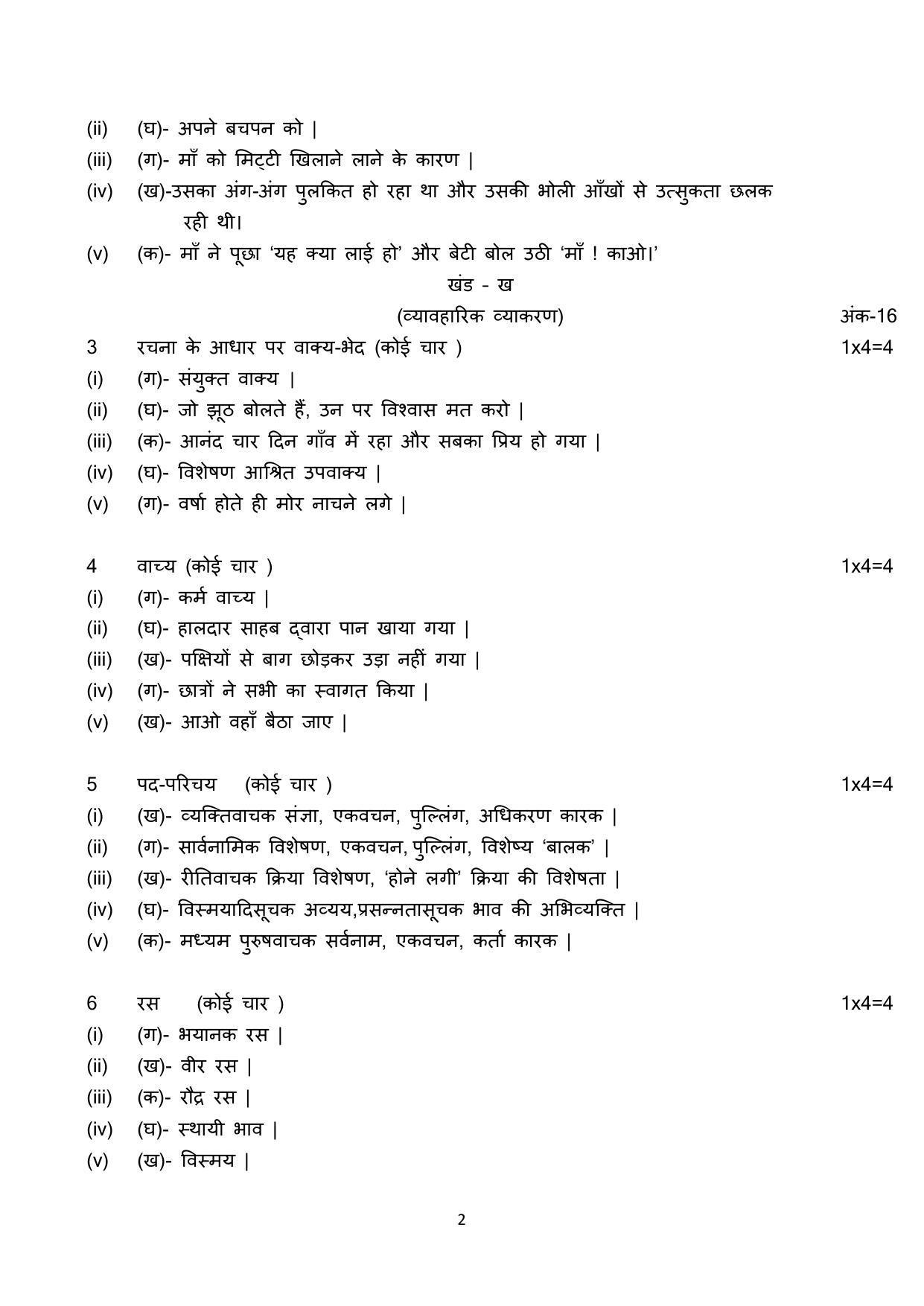 CBSE Class 10 Hindi A Marking Scheme and Solutions 2021-22 - Page 2