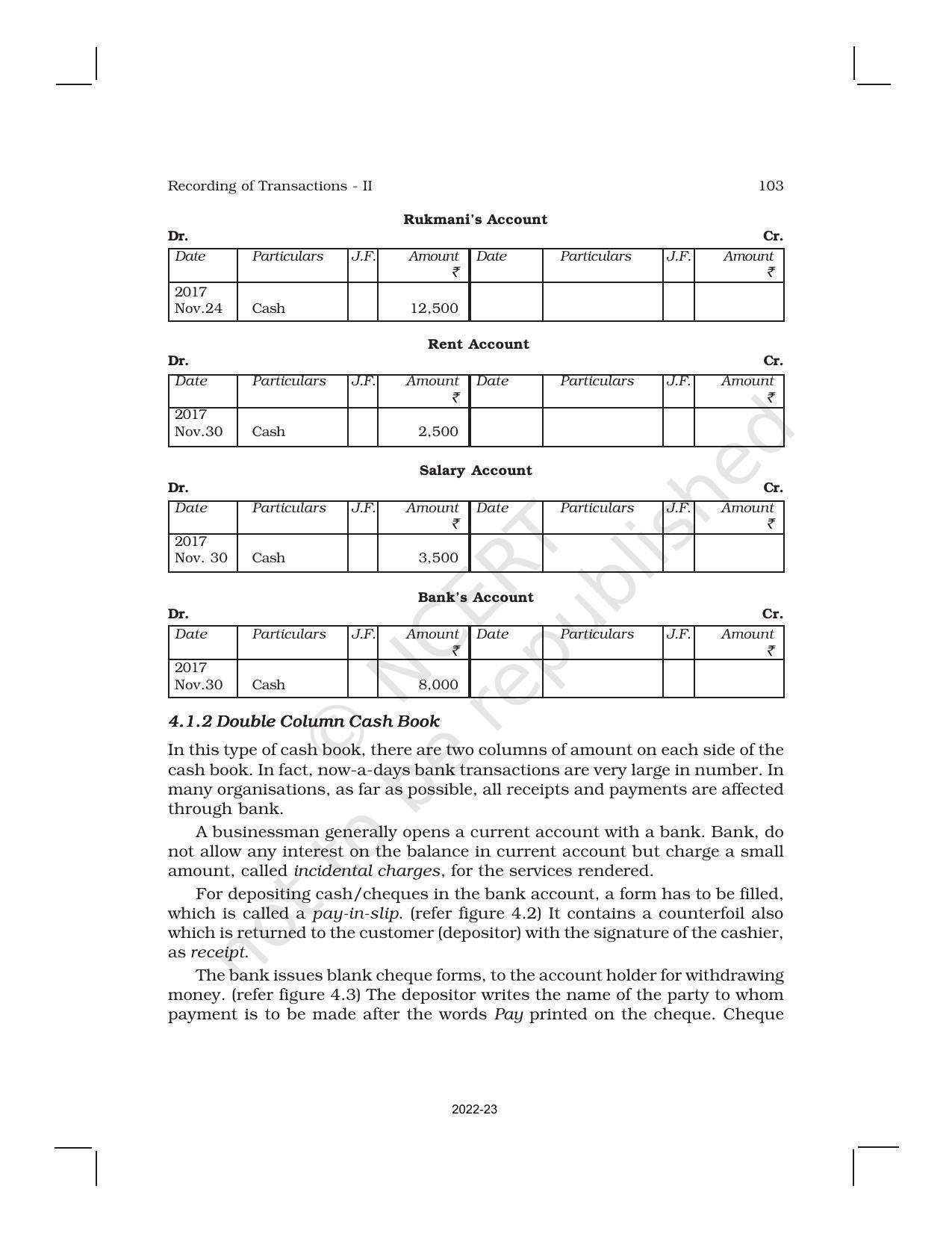 NCERT Book for Class 11 Accountancy (Part-I) Chapter 4 Recording of Transactions – II - Page 5