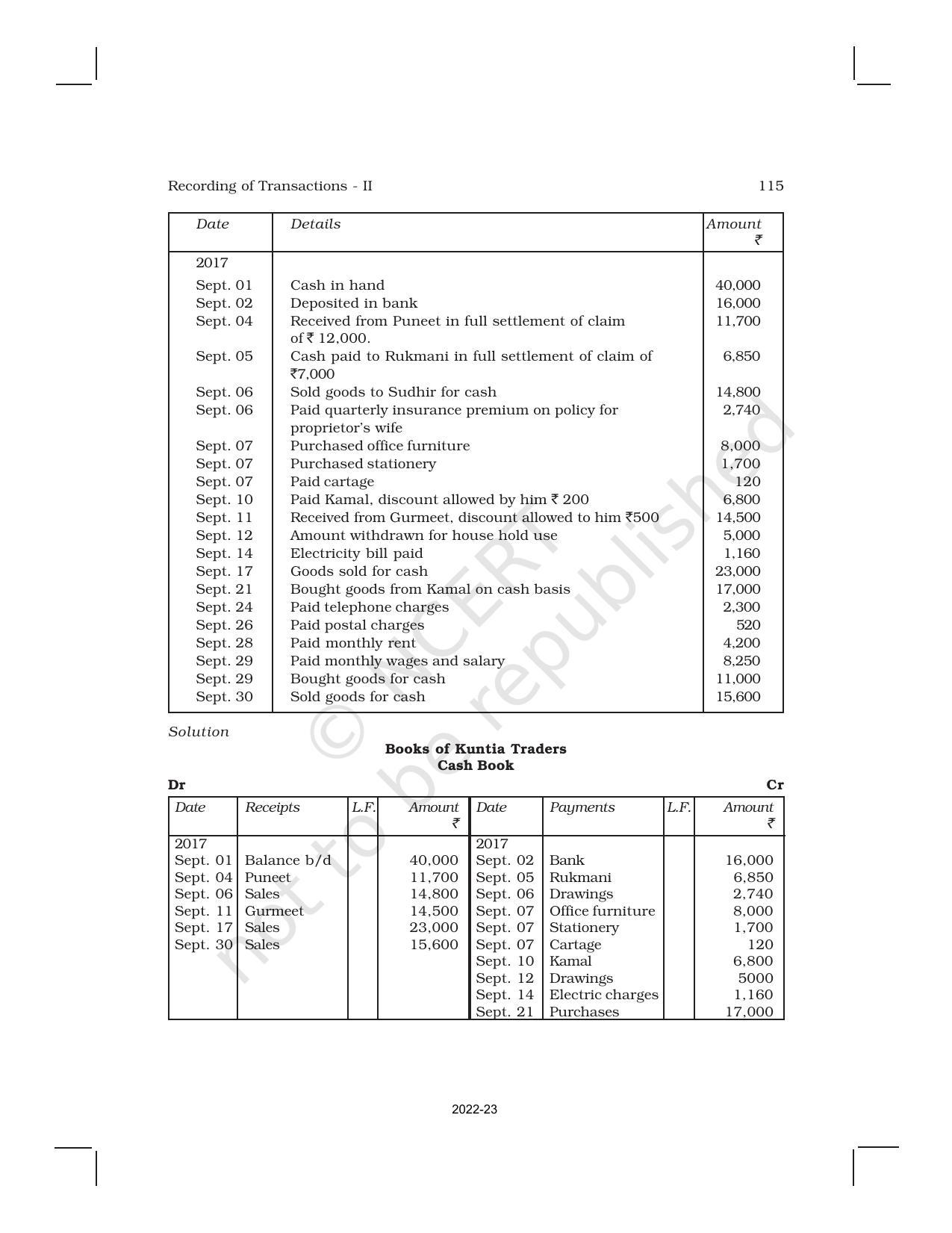 NCERT Book for Class 11 Accountancy (Part-I) Chapter 4 Recording of Transactions – II - Page 17
