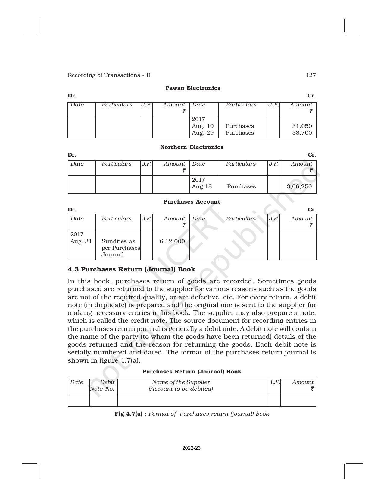 NCERT Book for Class 11 Accountancy (Part-I) Chapter 4 Recording of Transactions – II - Page 29