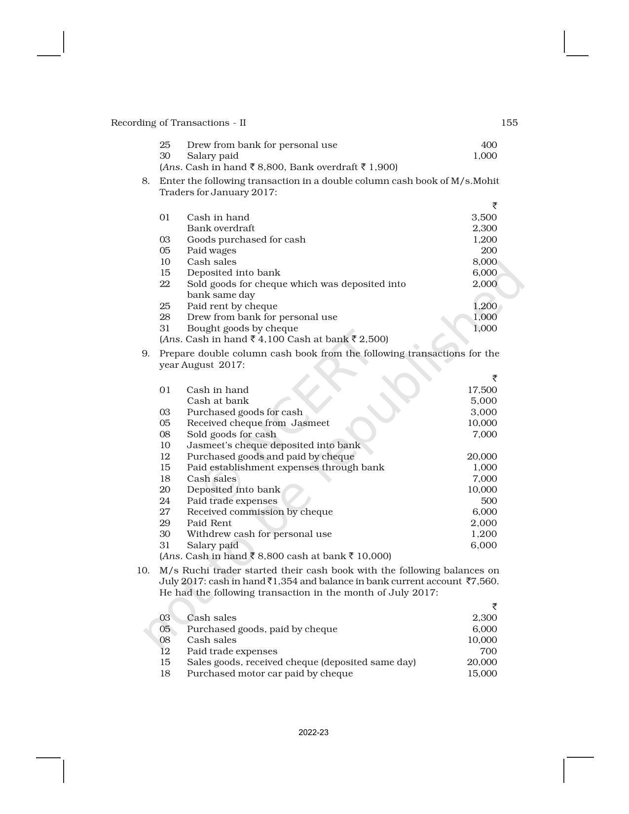 NCERT Book for Class 11 Accountancy (Part-I) Chapter 4 Recording of Transactions – II - Page 57