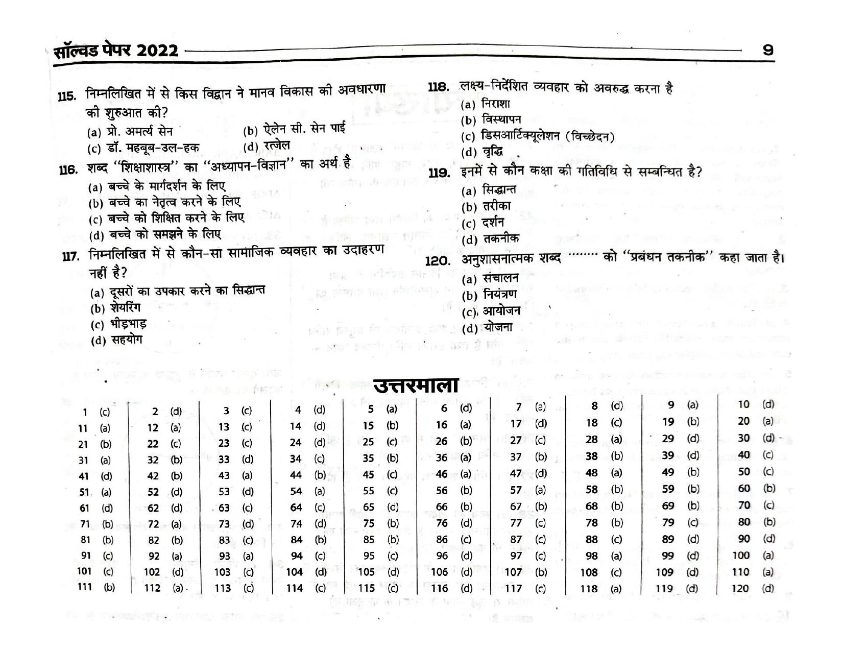 Bihar B.Ed CET 2022 Question Paper with Answer - Page 7