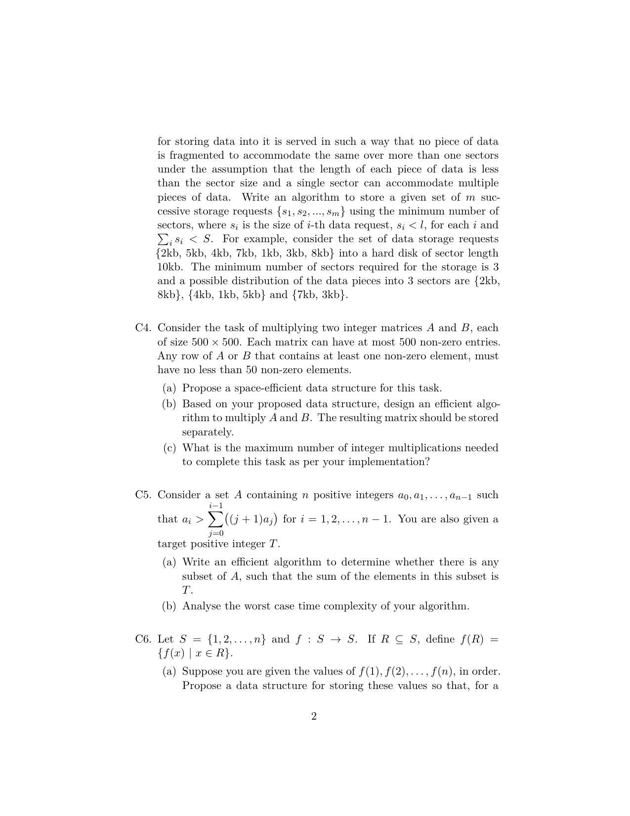 ISI Admission Test JRF in Computer Science CSB 2023 Sample Paper - Page 2