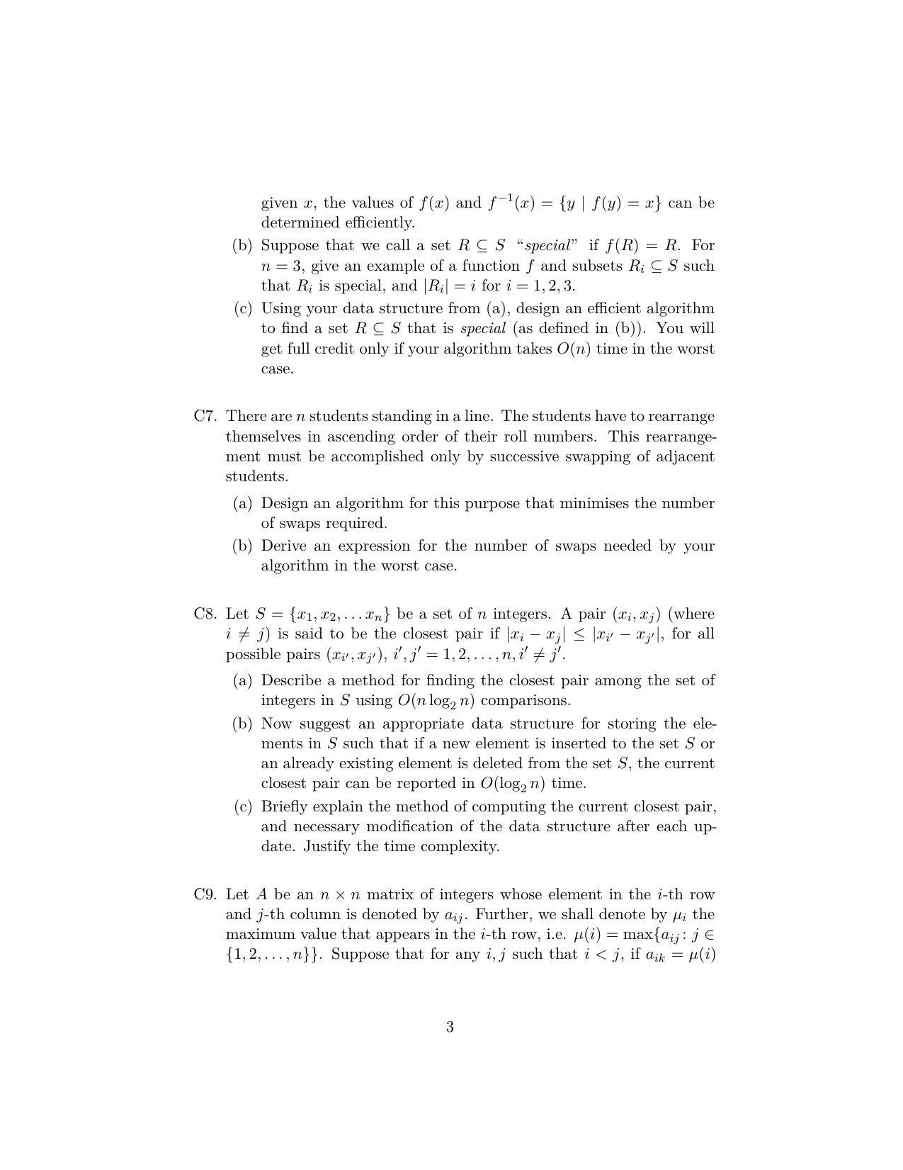 ISI Admission Test JRF in Computer Science CSB 2023 Sample Paper - Page 3